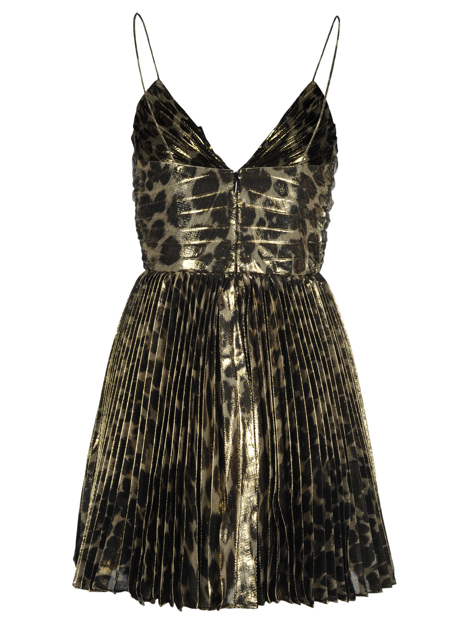 leopard print pleated dress