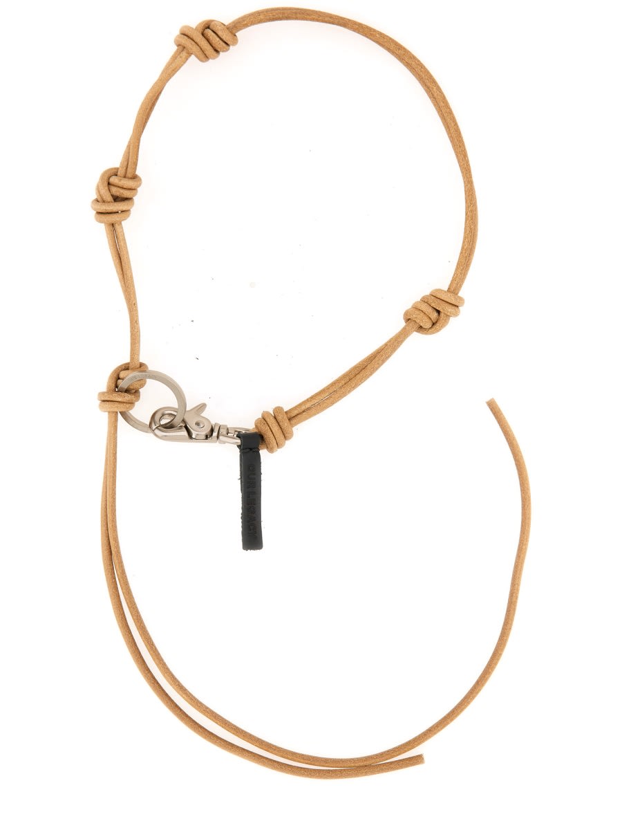 Our Legacy Leather Keychain With Adjustable Length And Knot In Brown