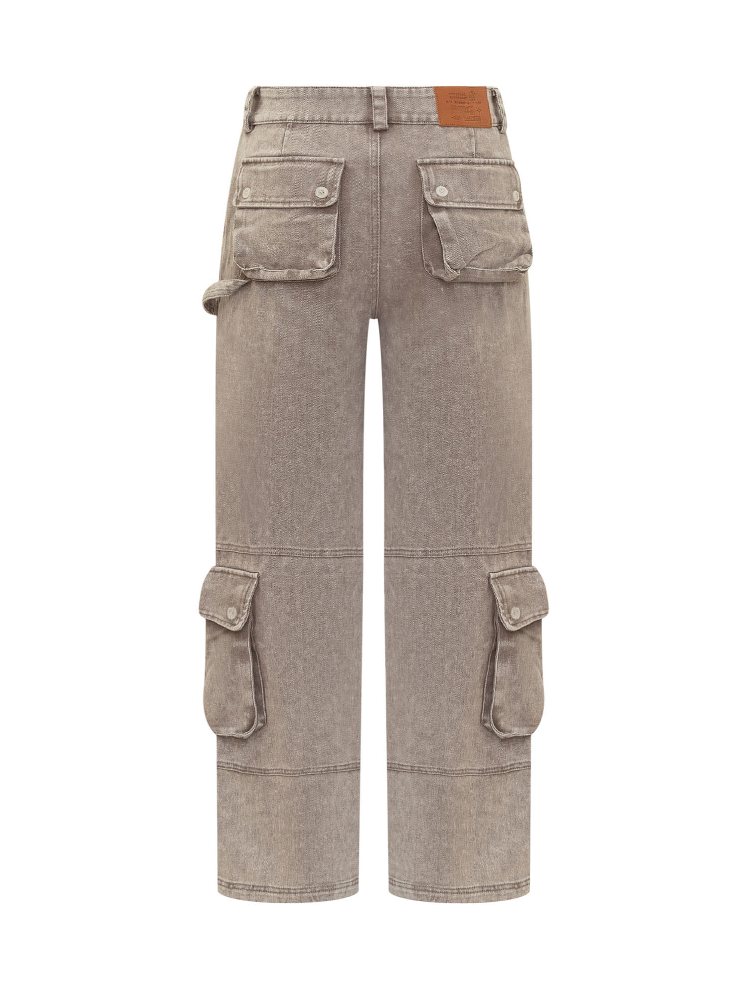 Shop Untitled Artworks Cargo Wide Pants In Taupe