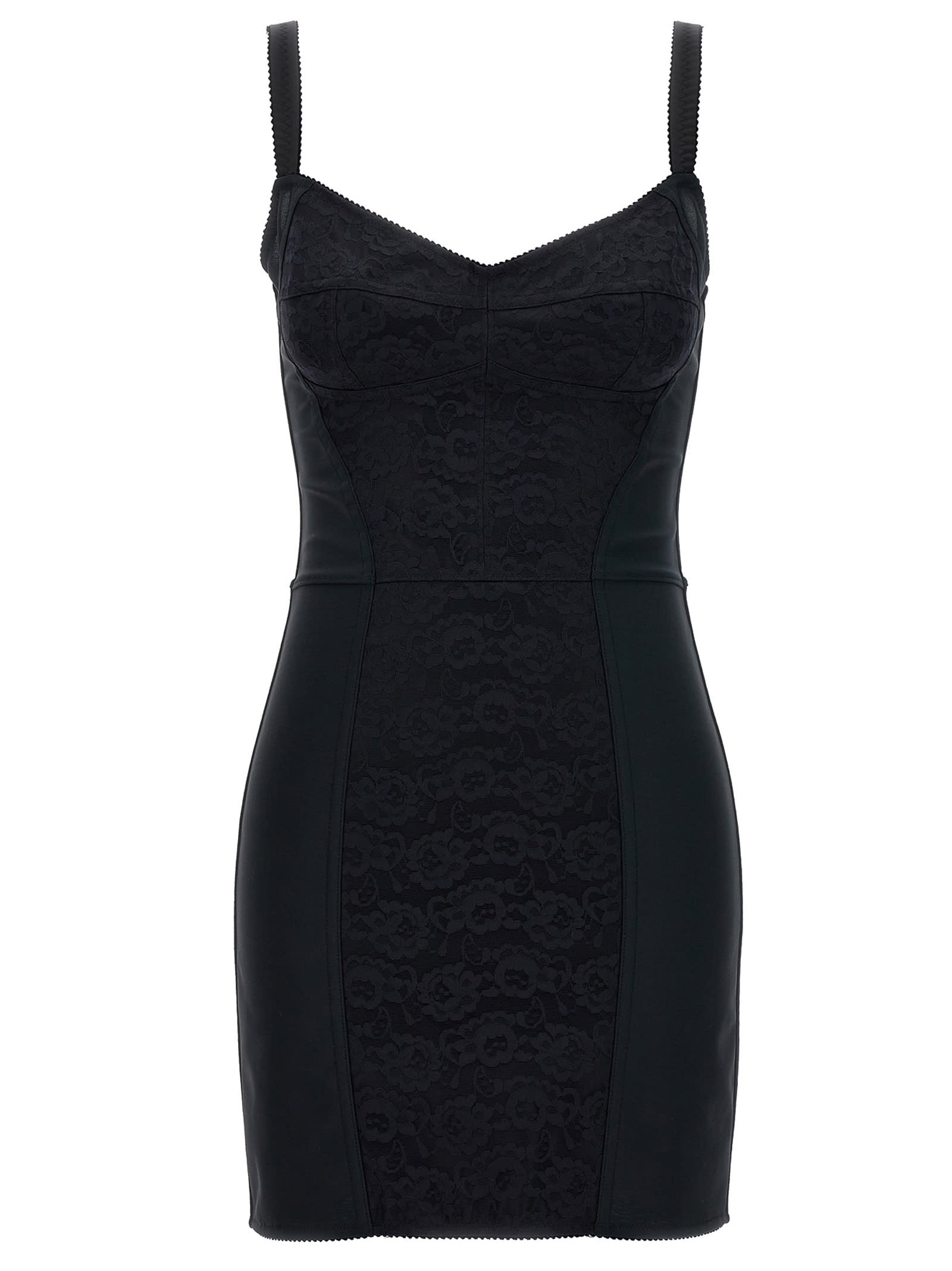 Shop Dolce & Gabbana Mini Dress In Black