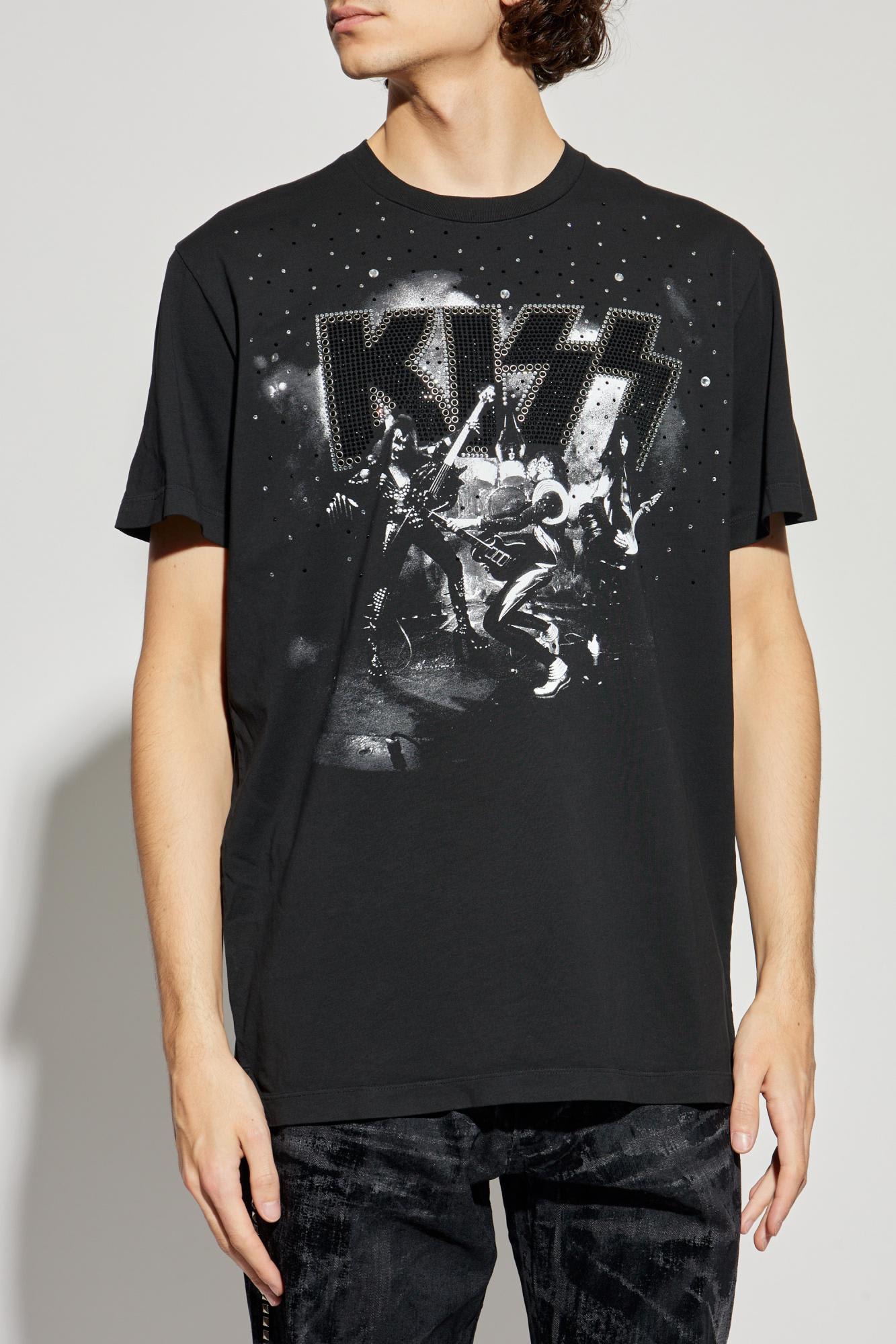 Dsquared2 Graphic Print Crew Neck Short Sleeve T-shirt In Black