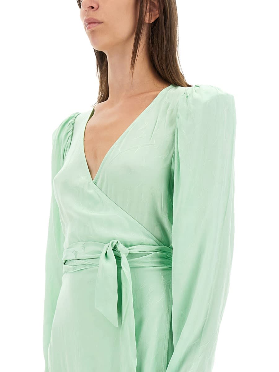 Rotate Birger Christensen Sequin-embellished Midi Dress In Green