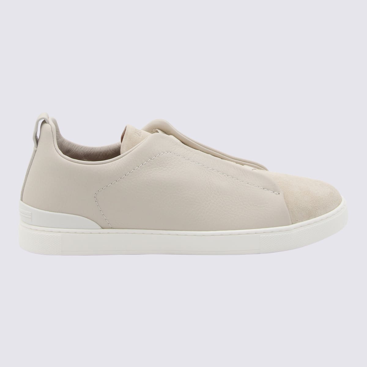 Shop Zegna White Leather Sneakers