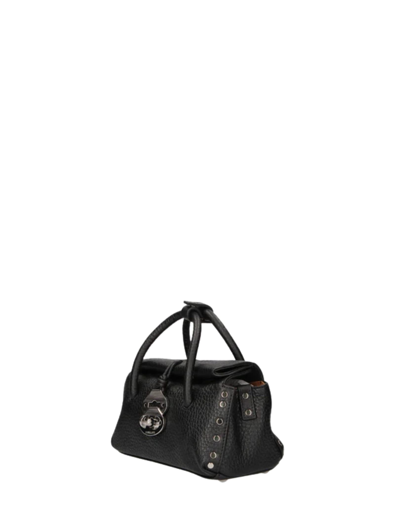 Zanellato Dotta Centauro Baby Leather Handbag In Black
