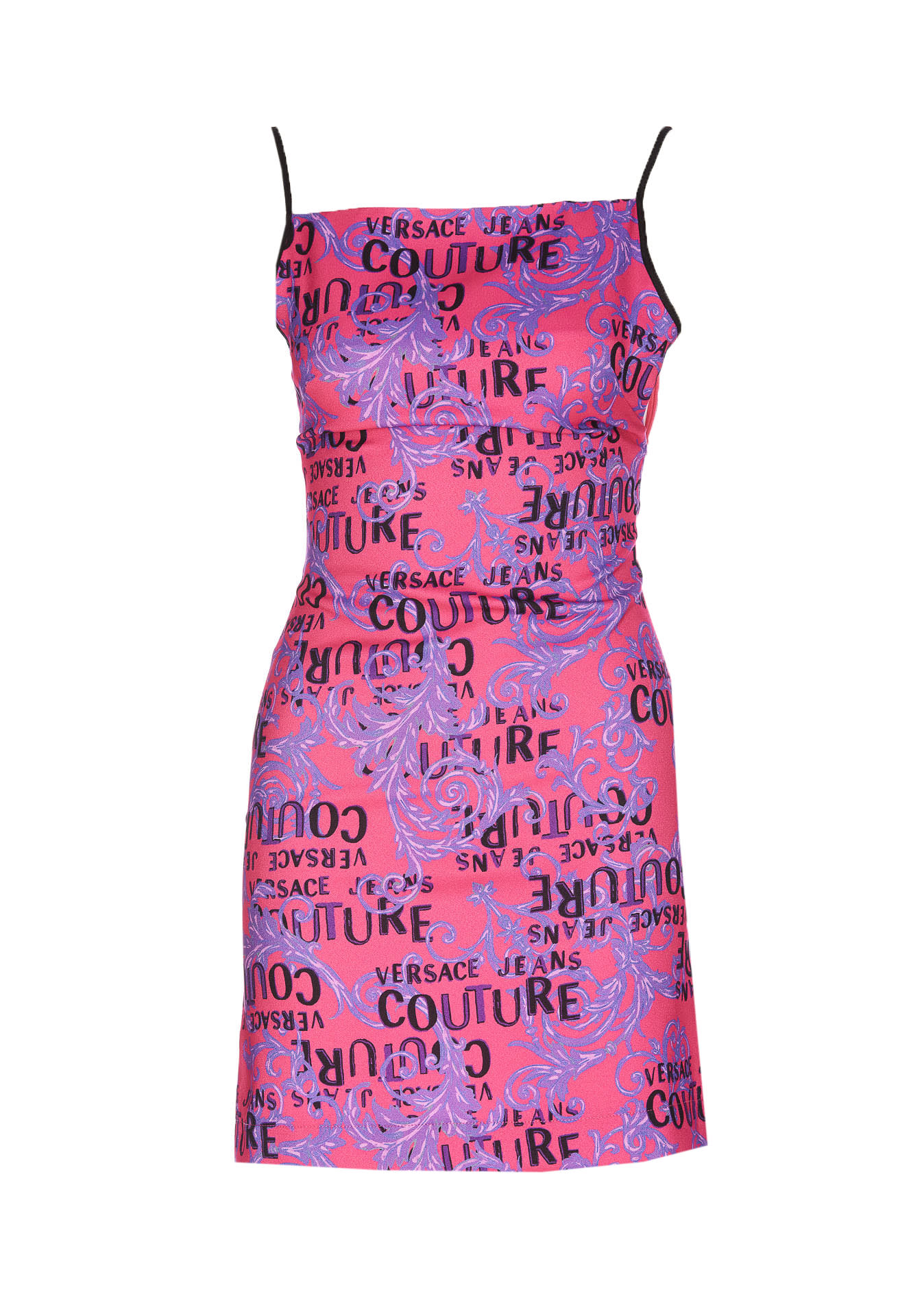 Versace Jeans Couture Spaghetti Strap Mini Dress In Pink