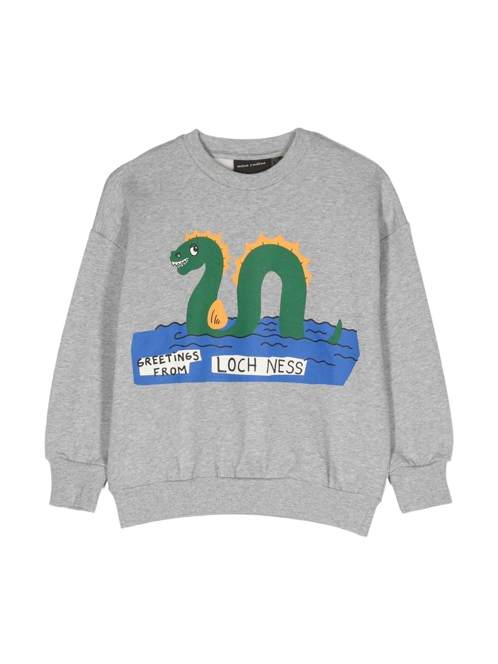 Mini Rodini Printed Cotton Jersey Sweater In Grigio
