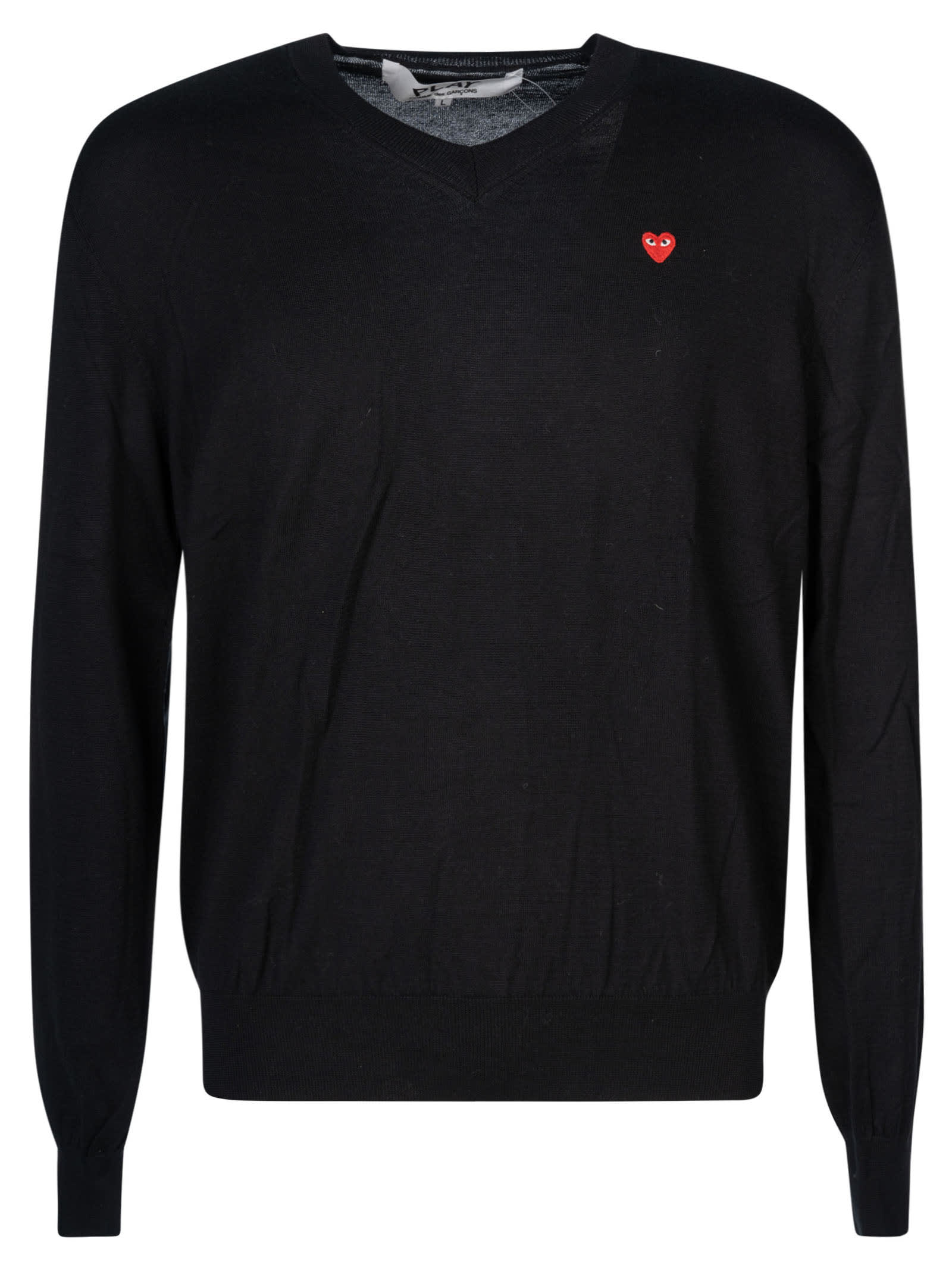 Comme des Garçons Shirt Boy Heart Embroidered Rib Sweatshirt