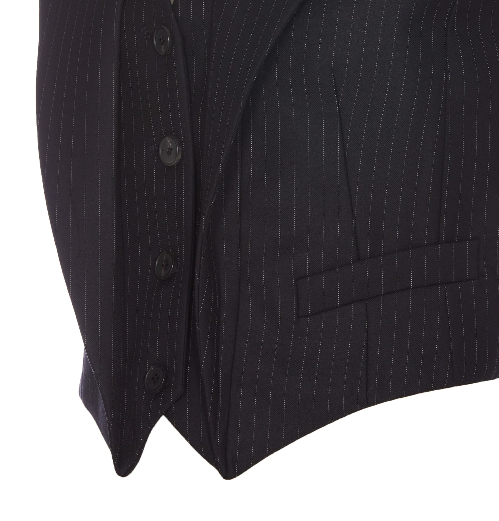 Shop Alexander Mcqueen Pinstripe Vest In Blue