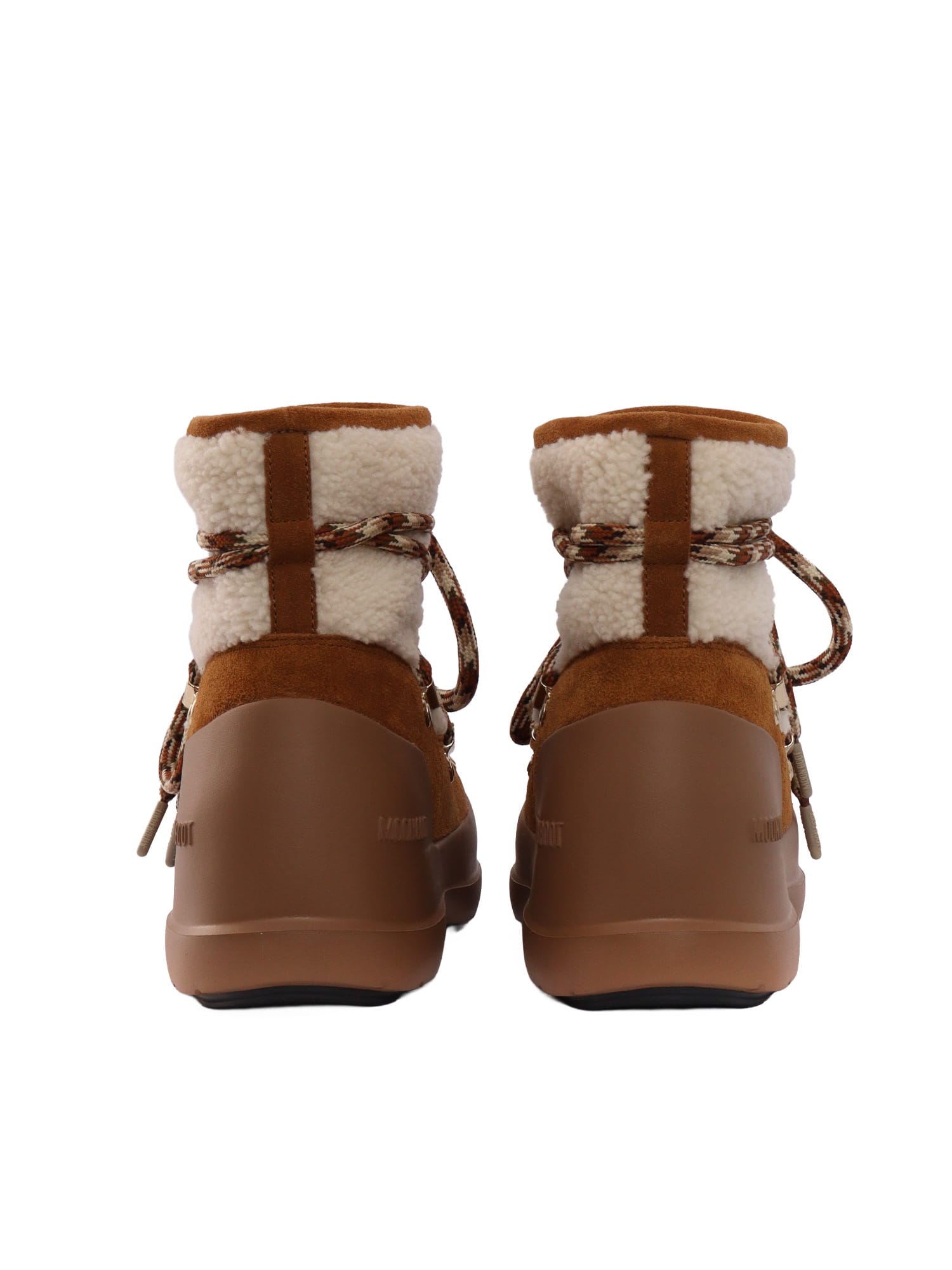 Moon Boot Shearling And Suede Winter Boots In Brown