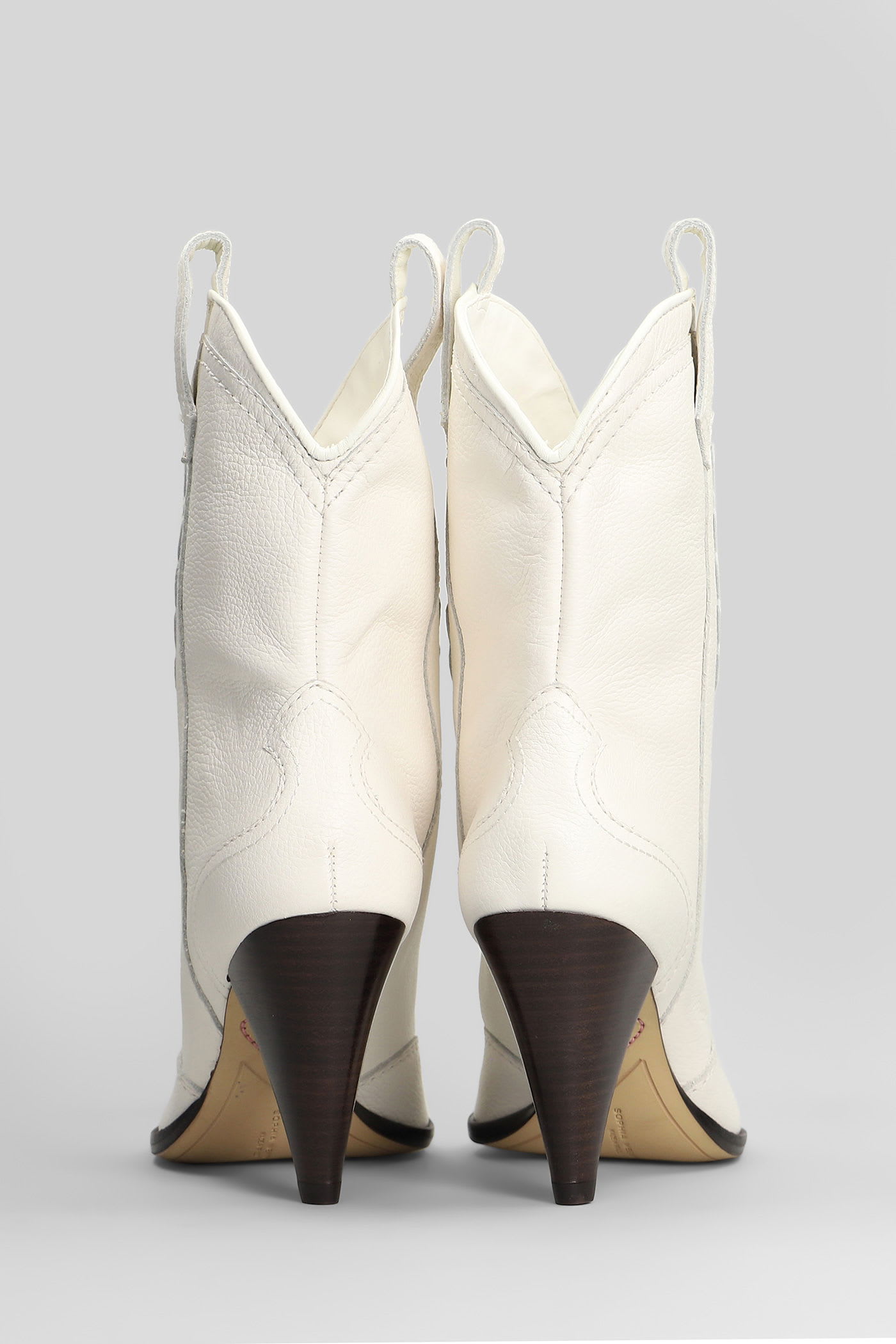 Sophia Webster Cherub Texan Ankle Boots In White Leather In White