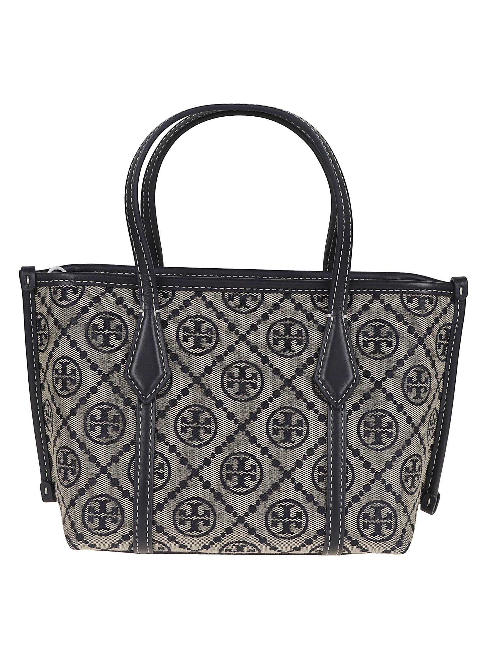 Tory Burch Perry T Monogram Mini Tote In Blue