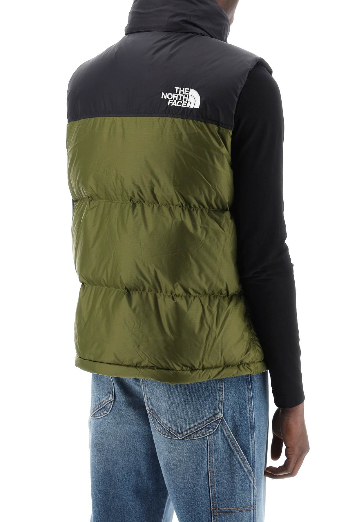 Shop The North Face 1996 Retro Nuptse Puffer Vest In Forest Olive (black)