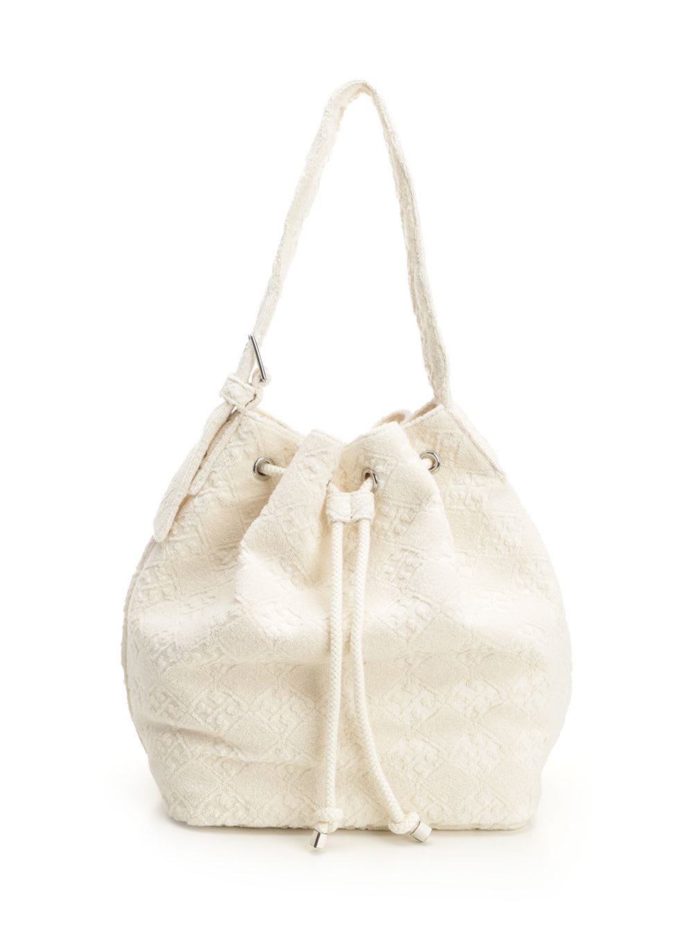 Tory Burch T Monogram Terry Oversized Bucket Bag Handbags Beige In Neutral
