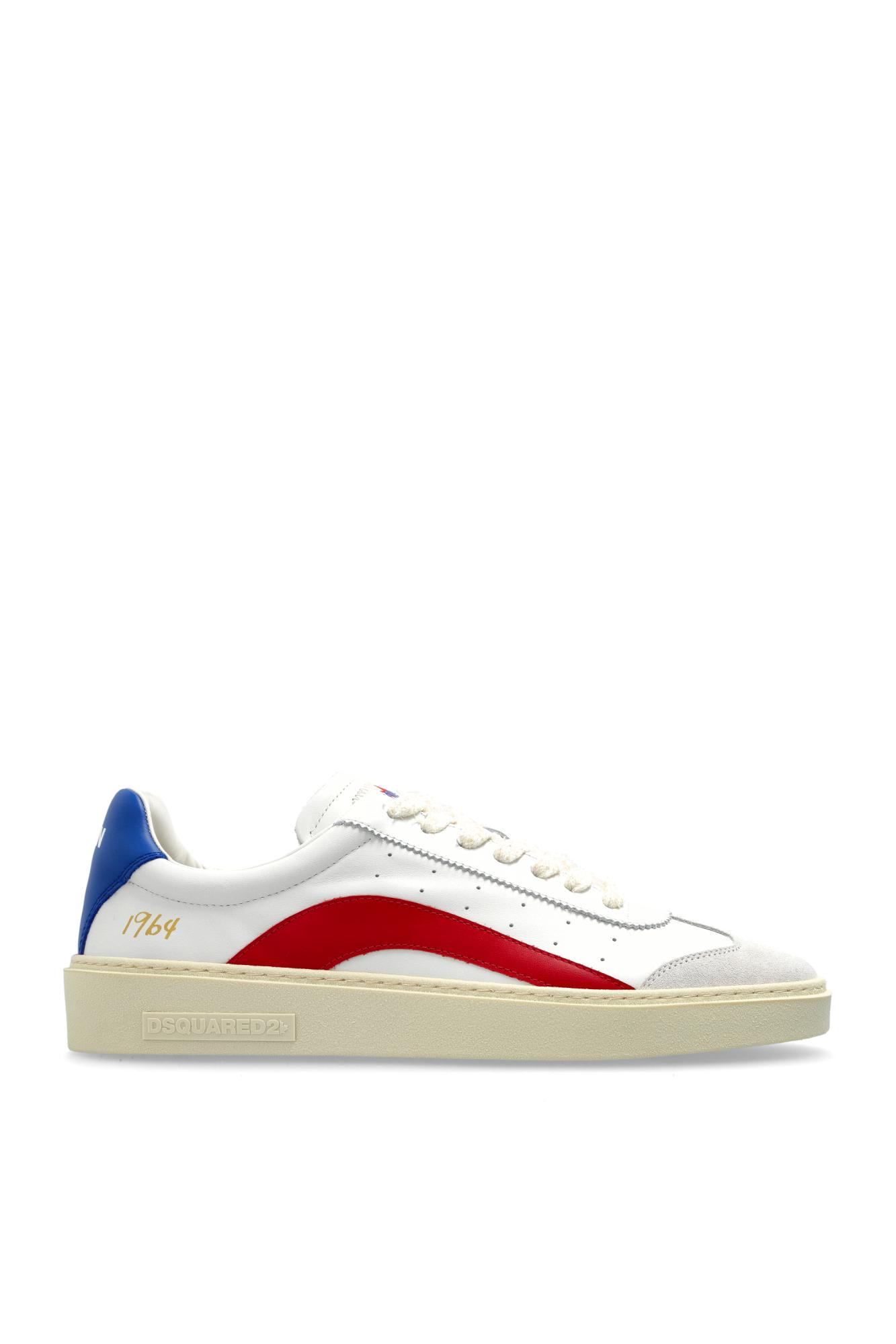 Dsquared2 Low-top Leather Sneakers Rubber Sole In Multi