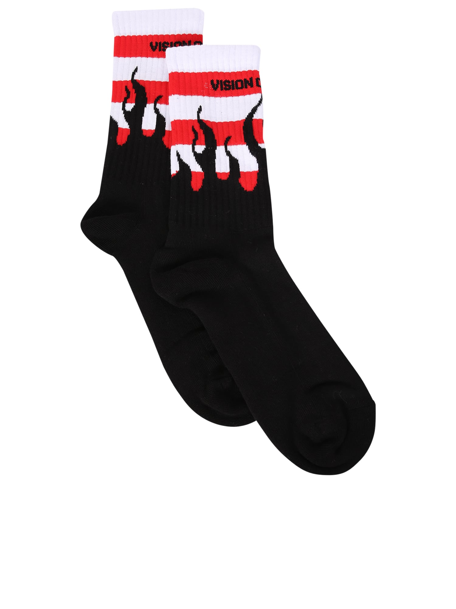 Vision Of Super Black Cotton Blend Socks In Black