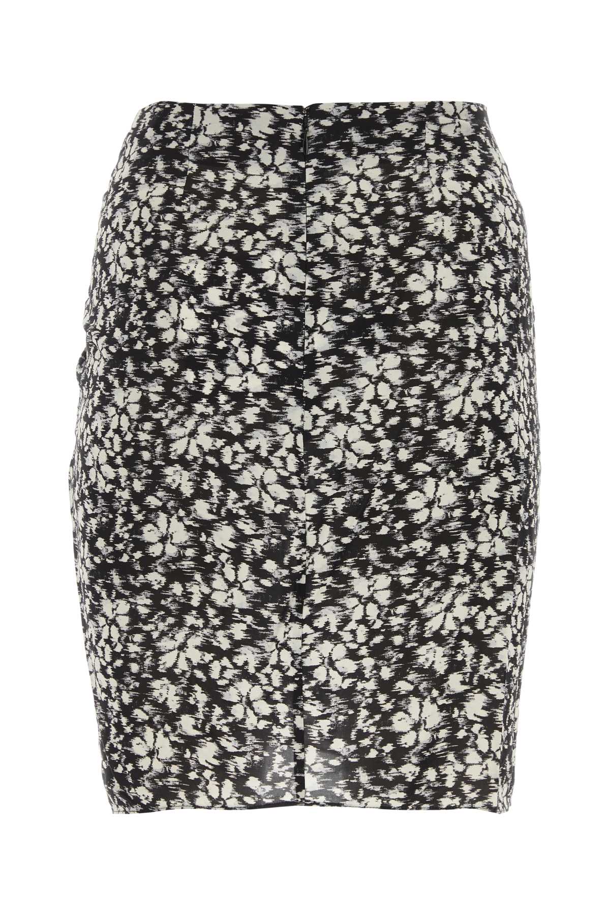 Shop Marant Etoile Printed Viscose Angelica Skirt In Blackwhite