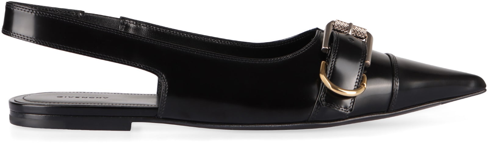 Shop Givenchy Voyou Leather Slingback Pumps In Black