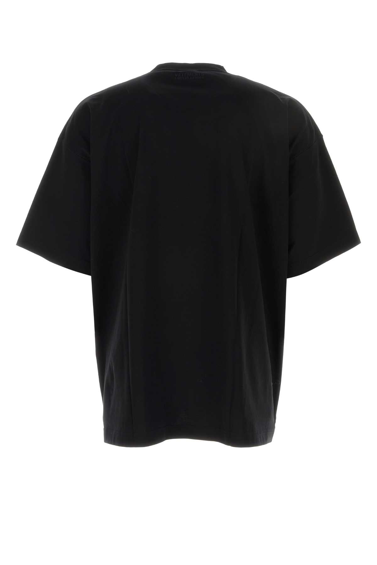 Shop Vetements Black Stretch Cotton Oversize T-shirt