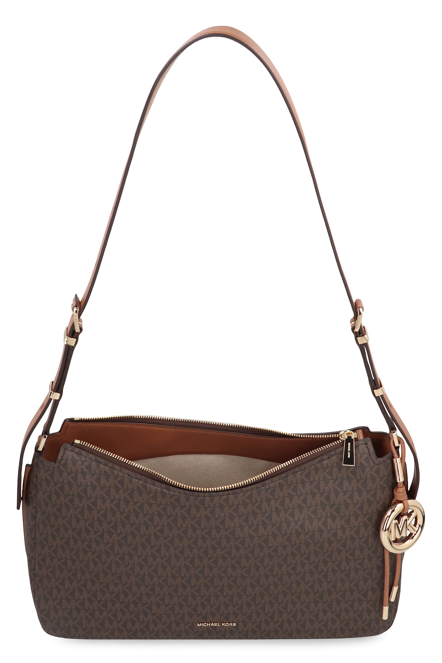 Michael Kors Medium Nolita Shoulder Bag With Logo In Brown