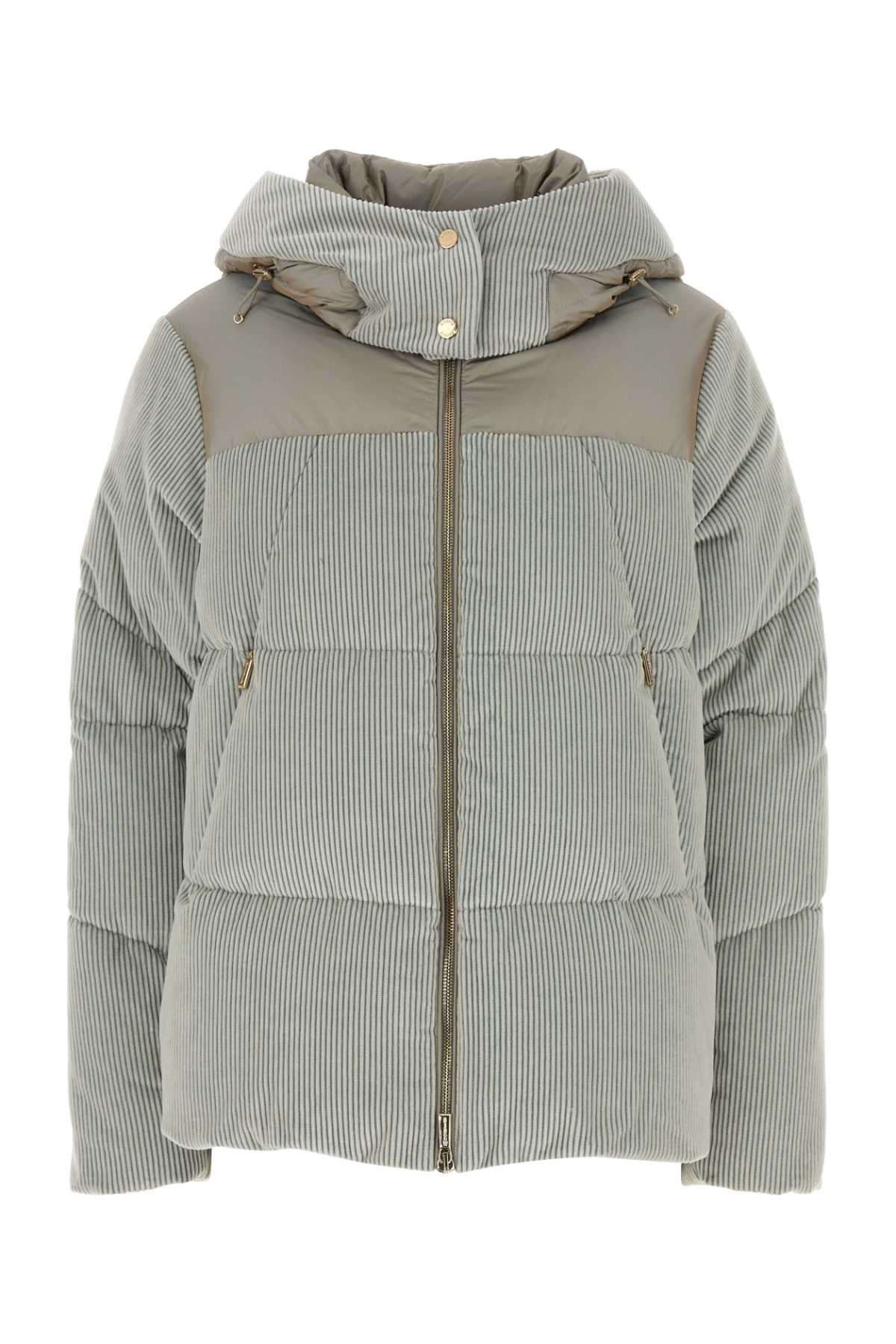 Shop Moorer Pastel Light Blue Corduroy Carola Iv Down Jacket In Marmo