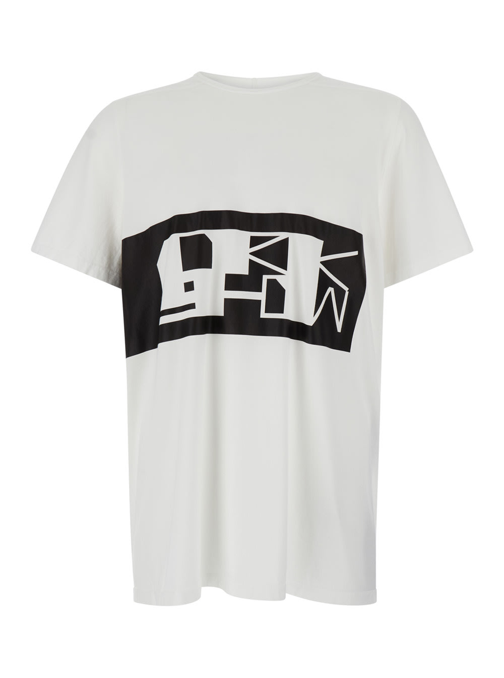 Shop Drkshdw White T-shirt With Contrasting Logo Print In Cotton Man