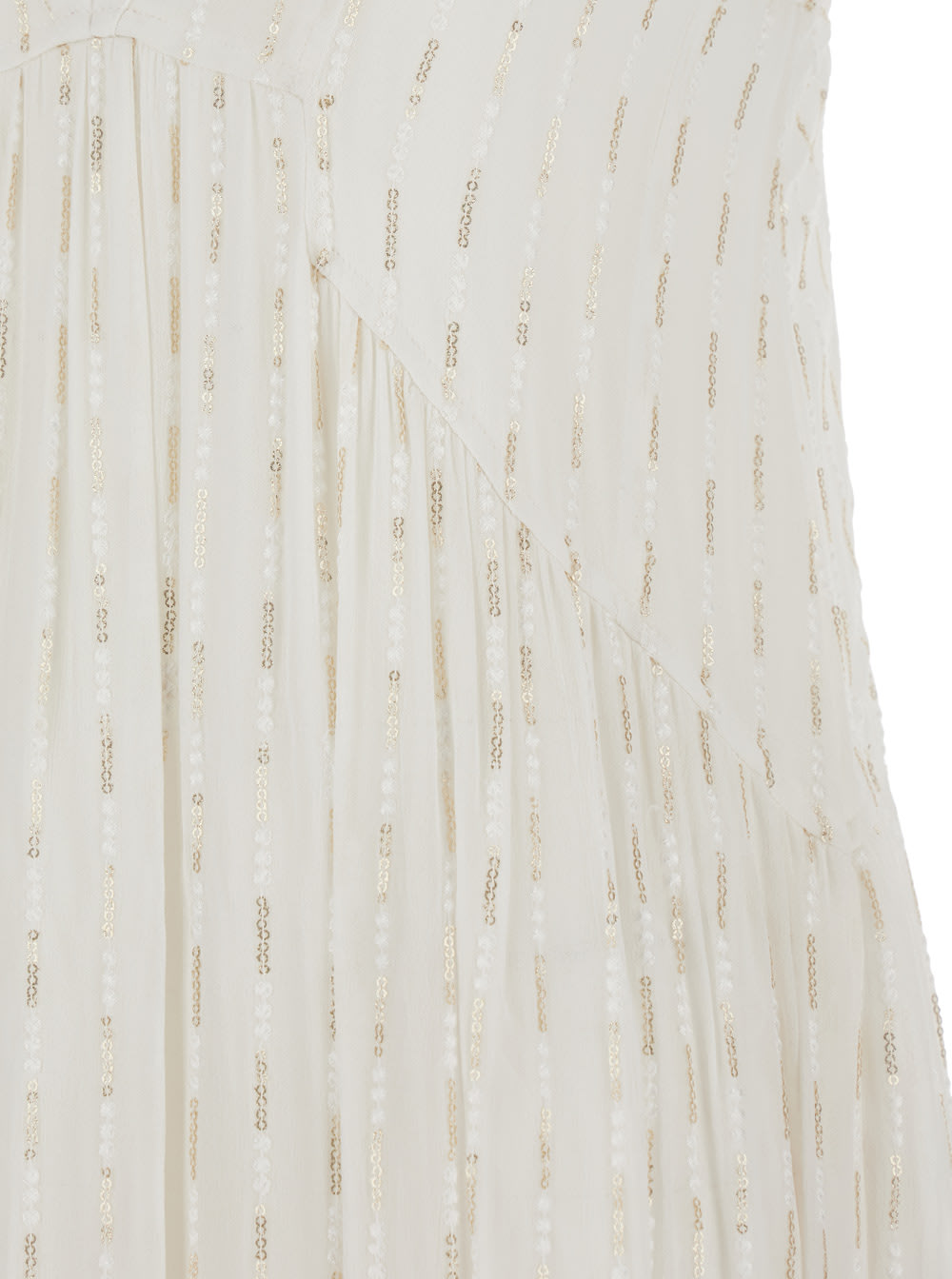 Shop Twinset White Emboidered Long Dress In Viscose Woman