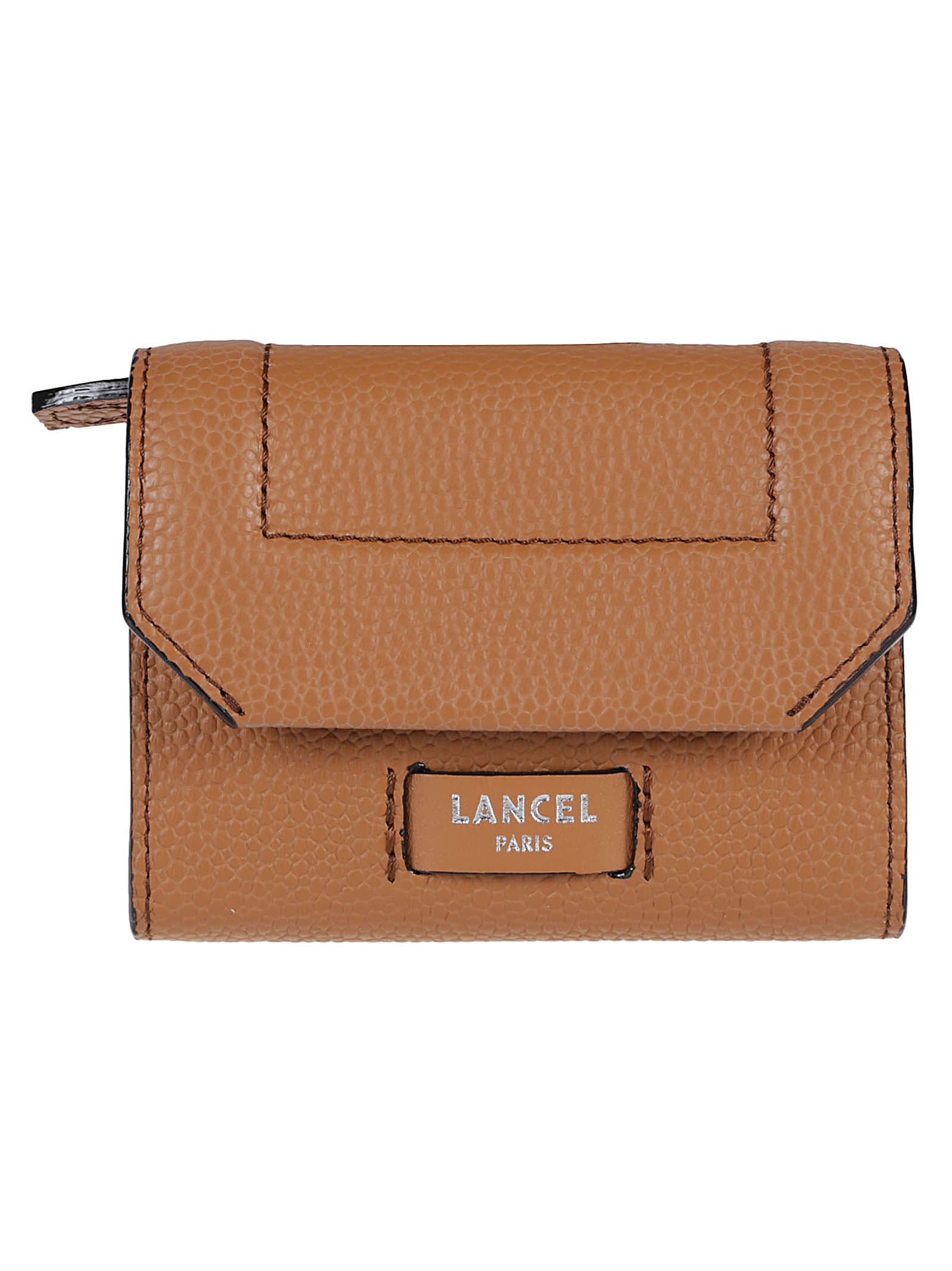 Shop Lancel Ninon Mini Flap Wallet In Camel