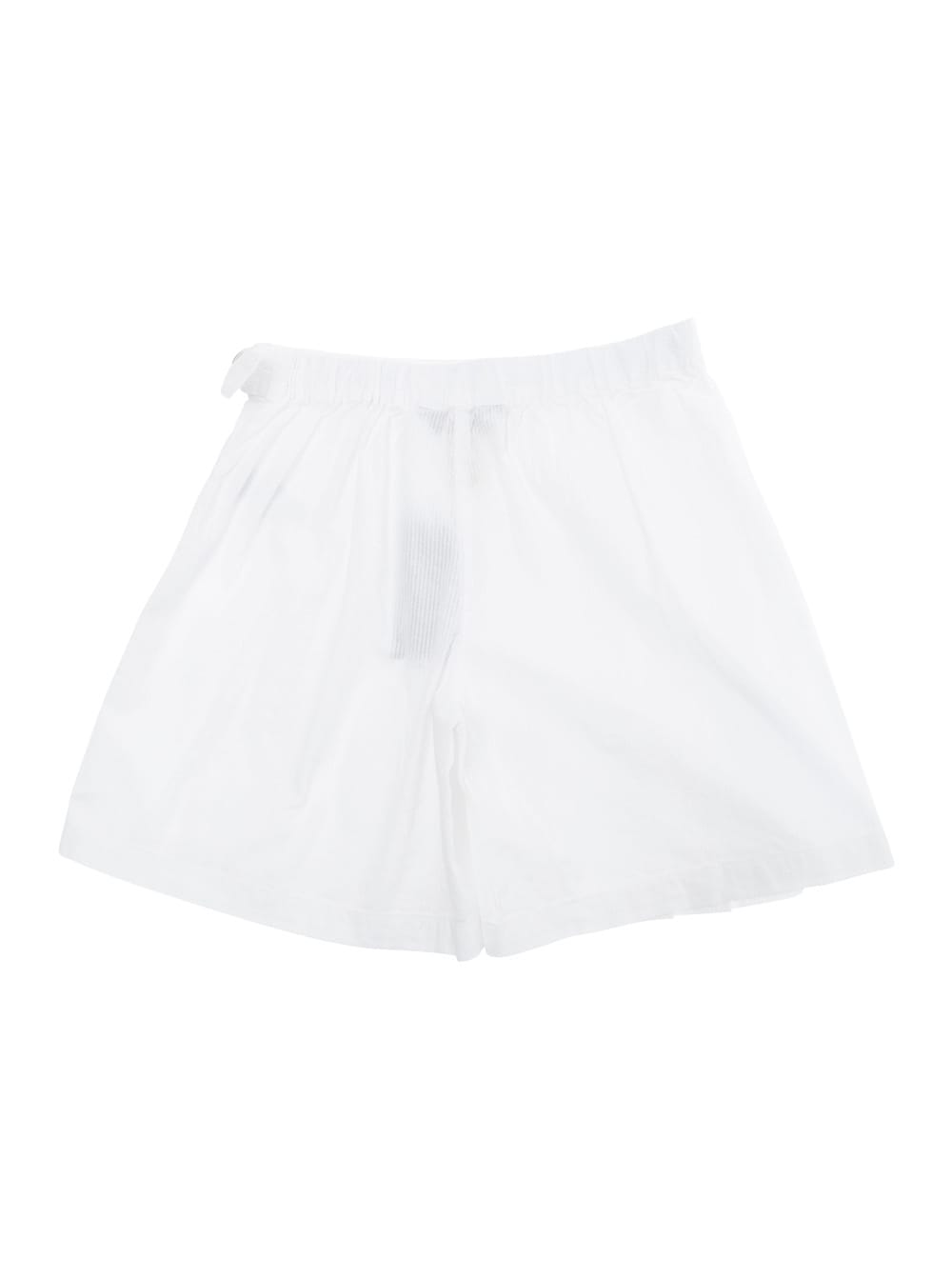Polo Ralph Lauren White Shorts With Embroidered Pony And Pleated Details On The Front In Cotton Girl In White