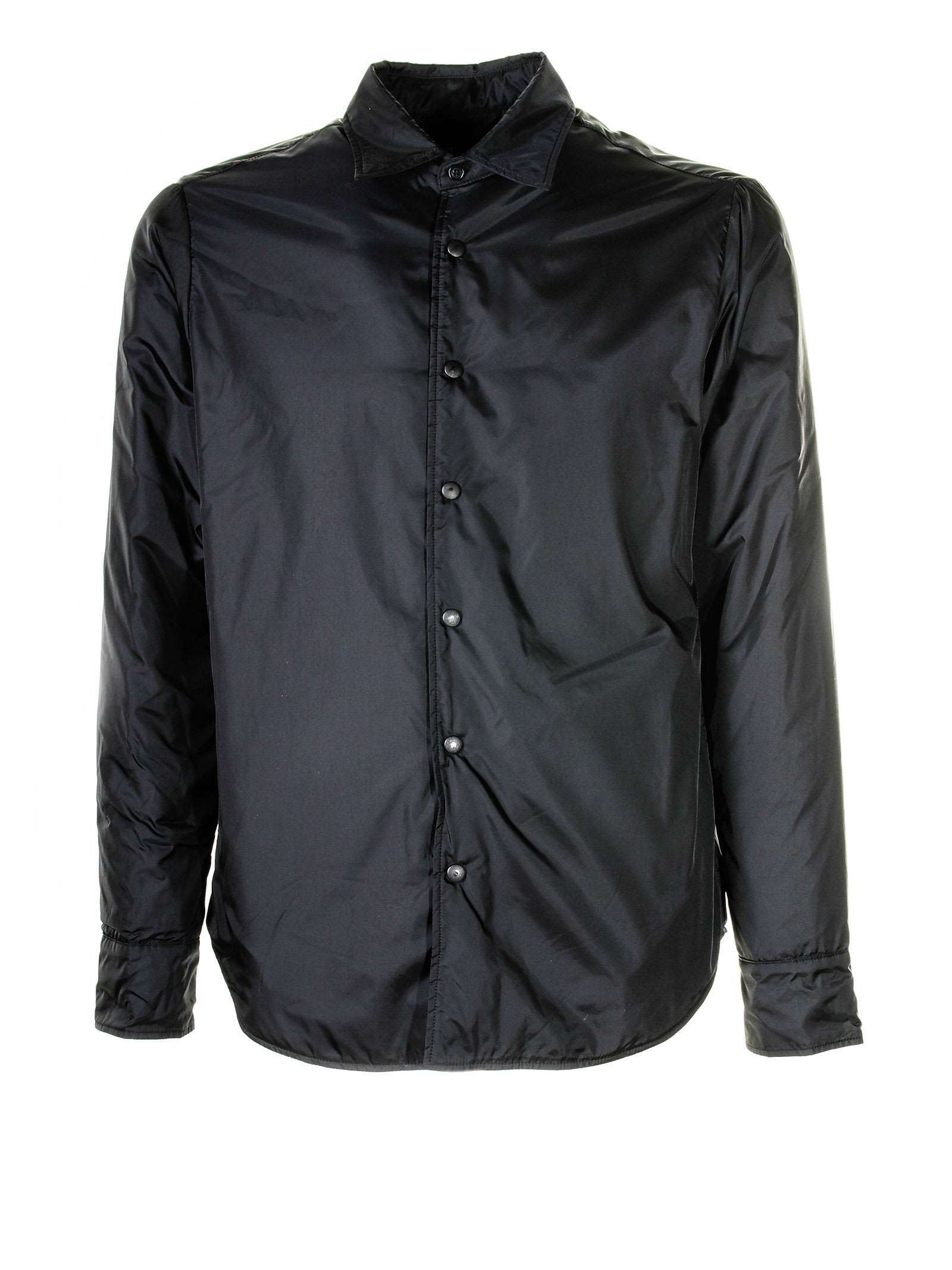 Aspesi Shirt Jacket With Buttons In Black Nero