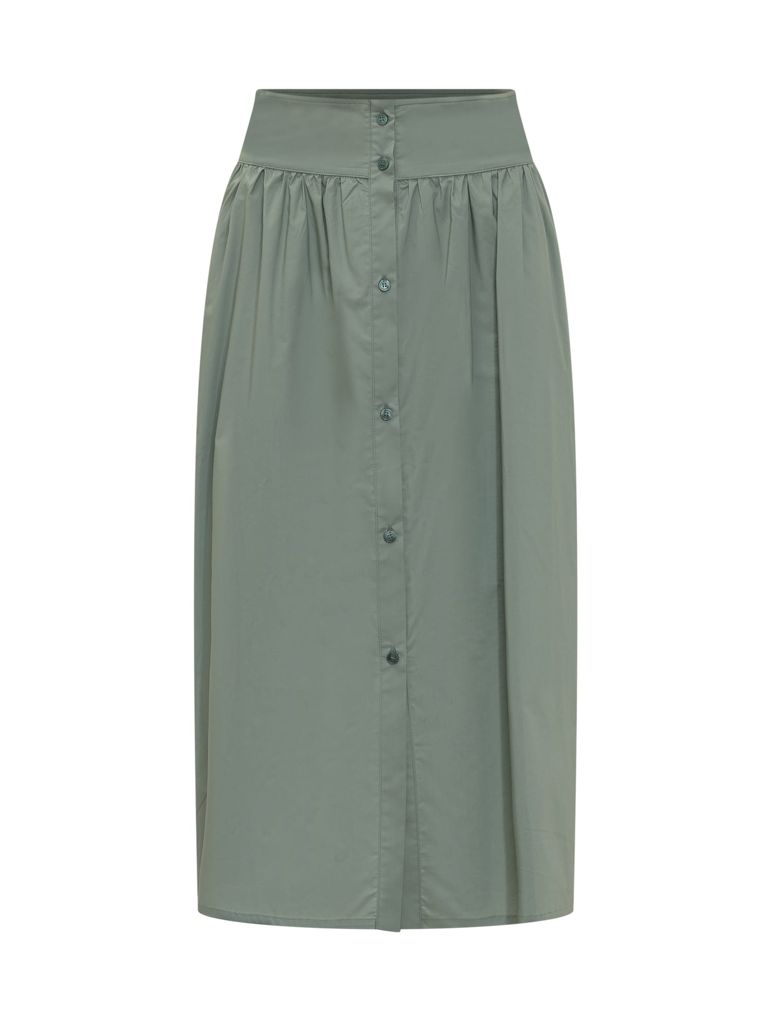 Shop Woolrich Long Cotton Skirt In Sage