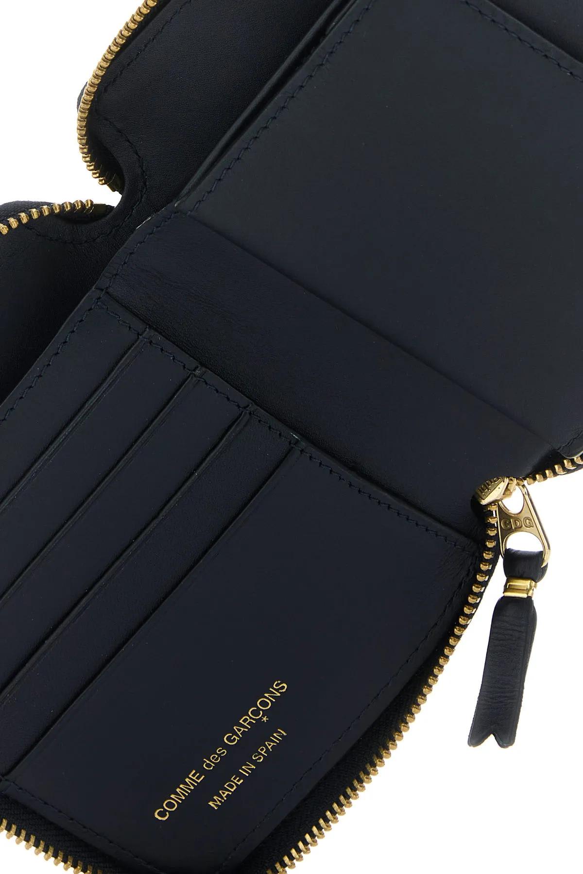 Comme Des Garçons Midnight Blue Leather Wallet In Black
