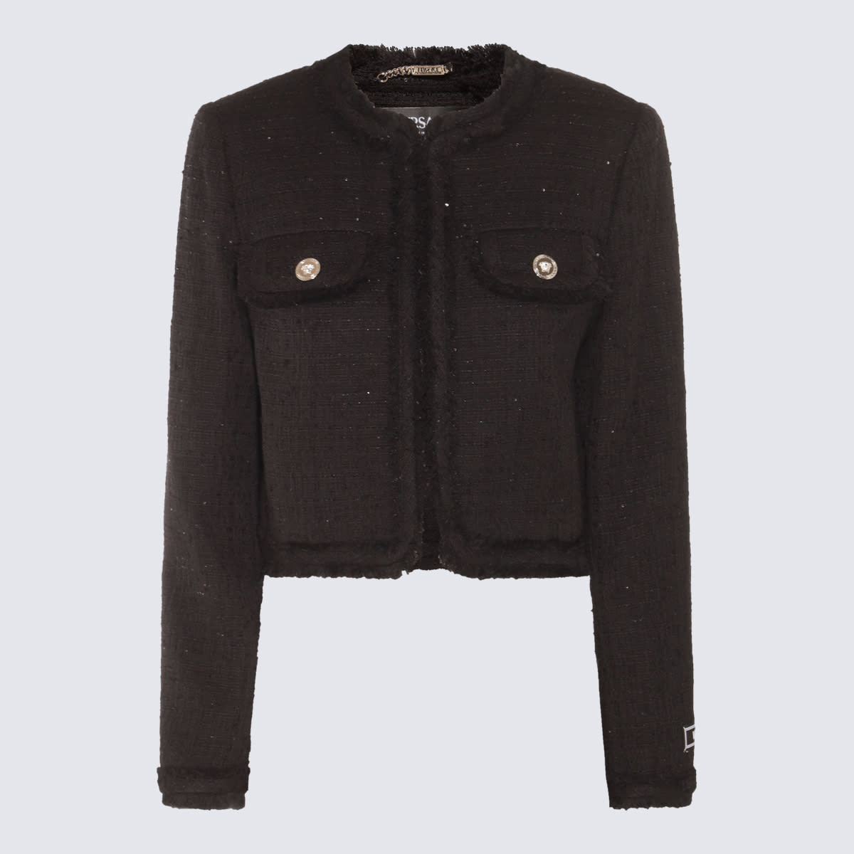 Versace Black Cotton Casual Jacket