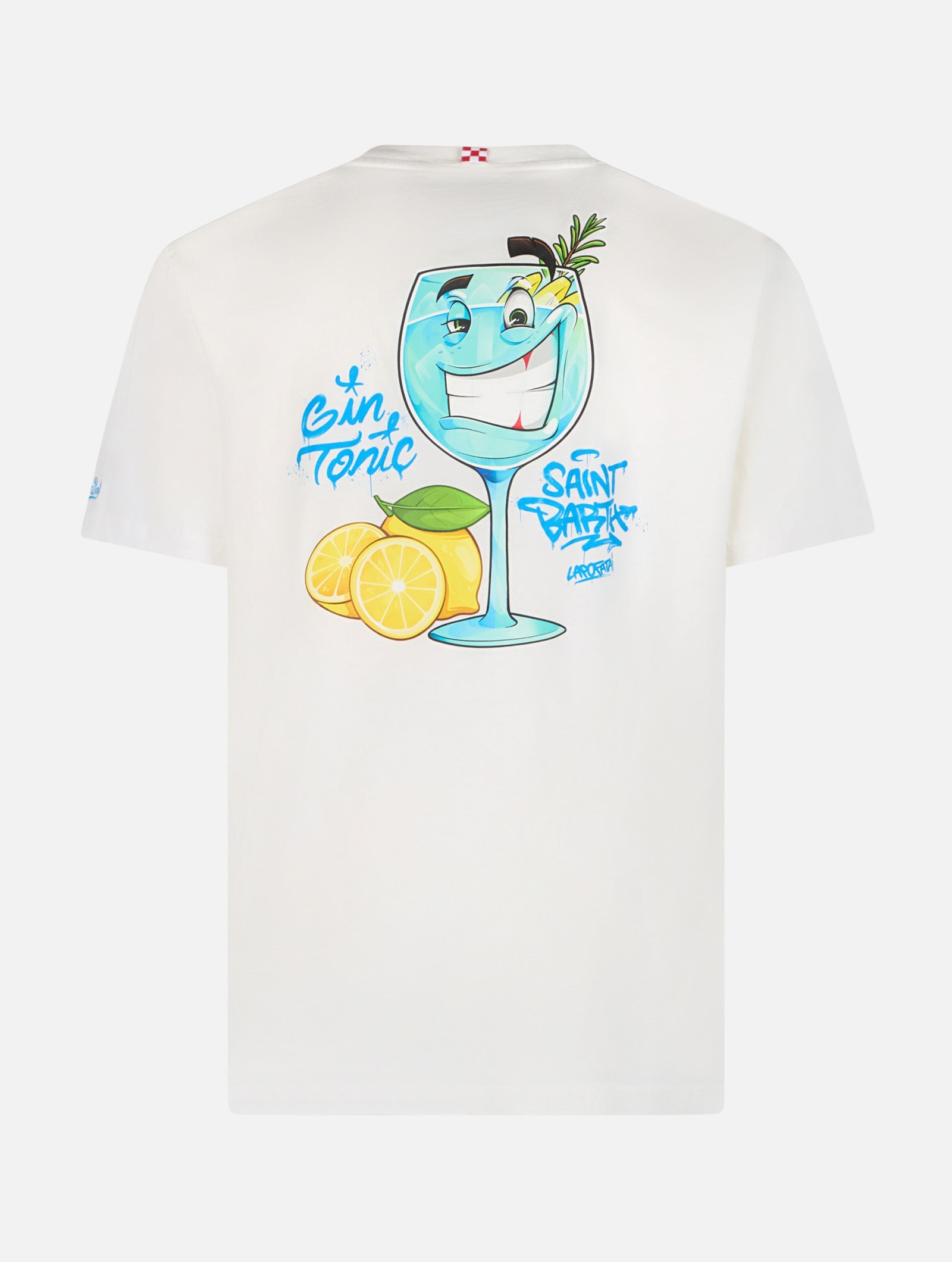 Mc2 Saint Barth Cotton Classic T-shirt Cpt Gin Tonic T-shirt In White