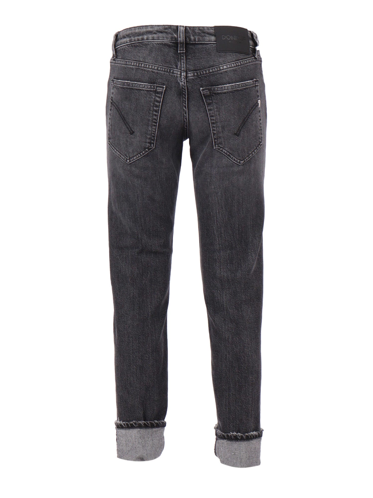 Dondup Tailored Straight Leg Pants With Mid-rise Waist And Front Pleats In Black