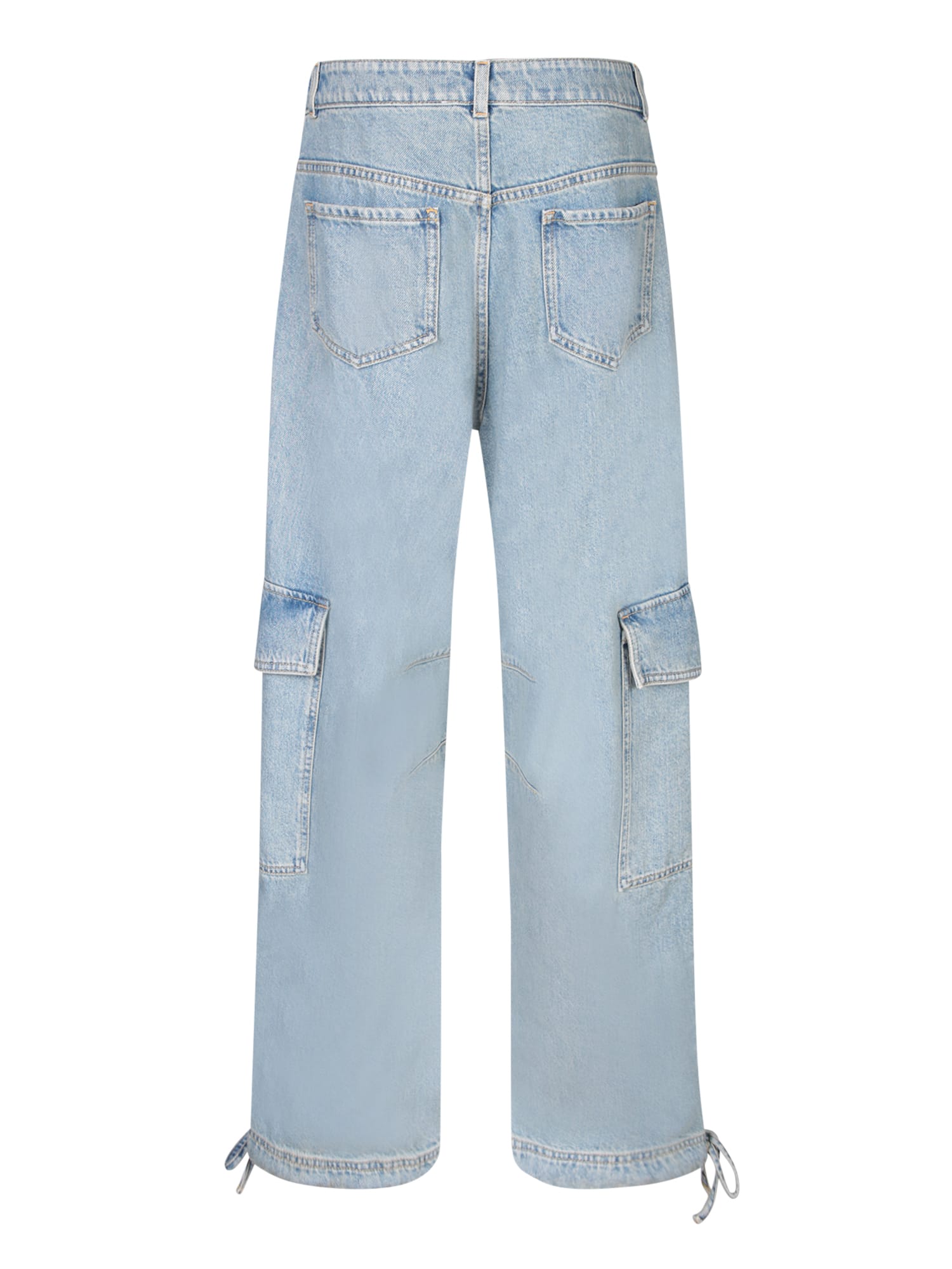 Shop Moschino Light Blue Denim Cargo Jeans
