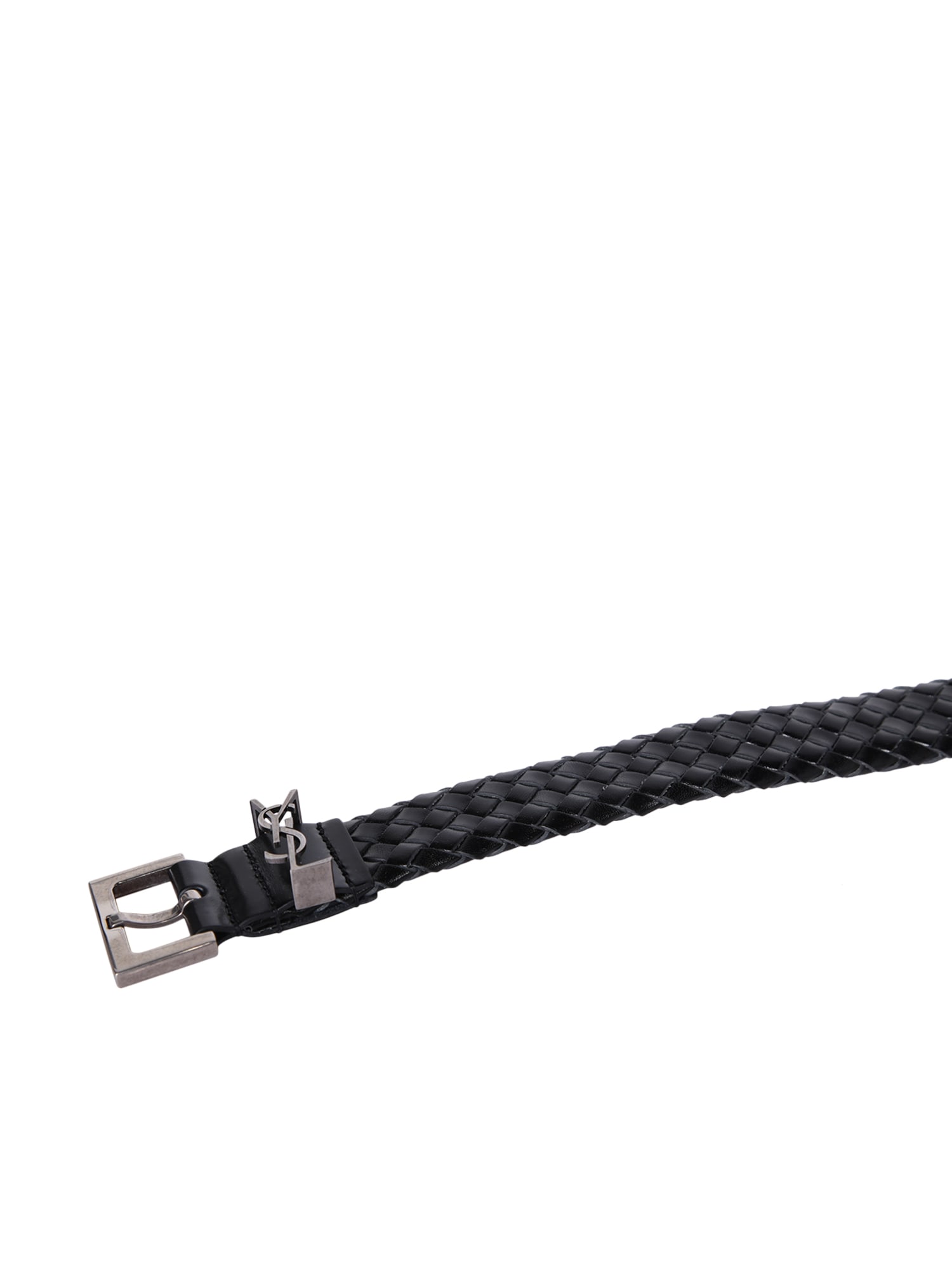 Shop Saint Laurent Logo Black Belt