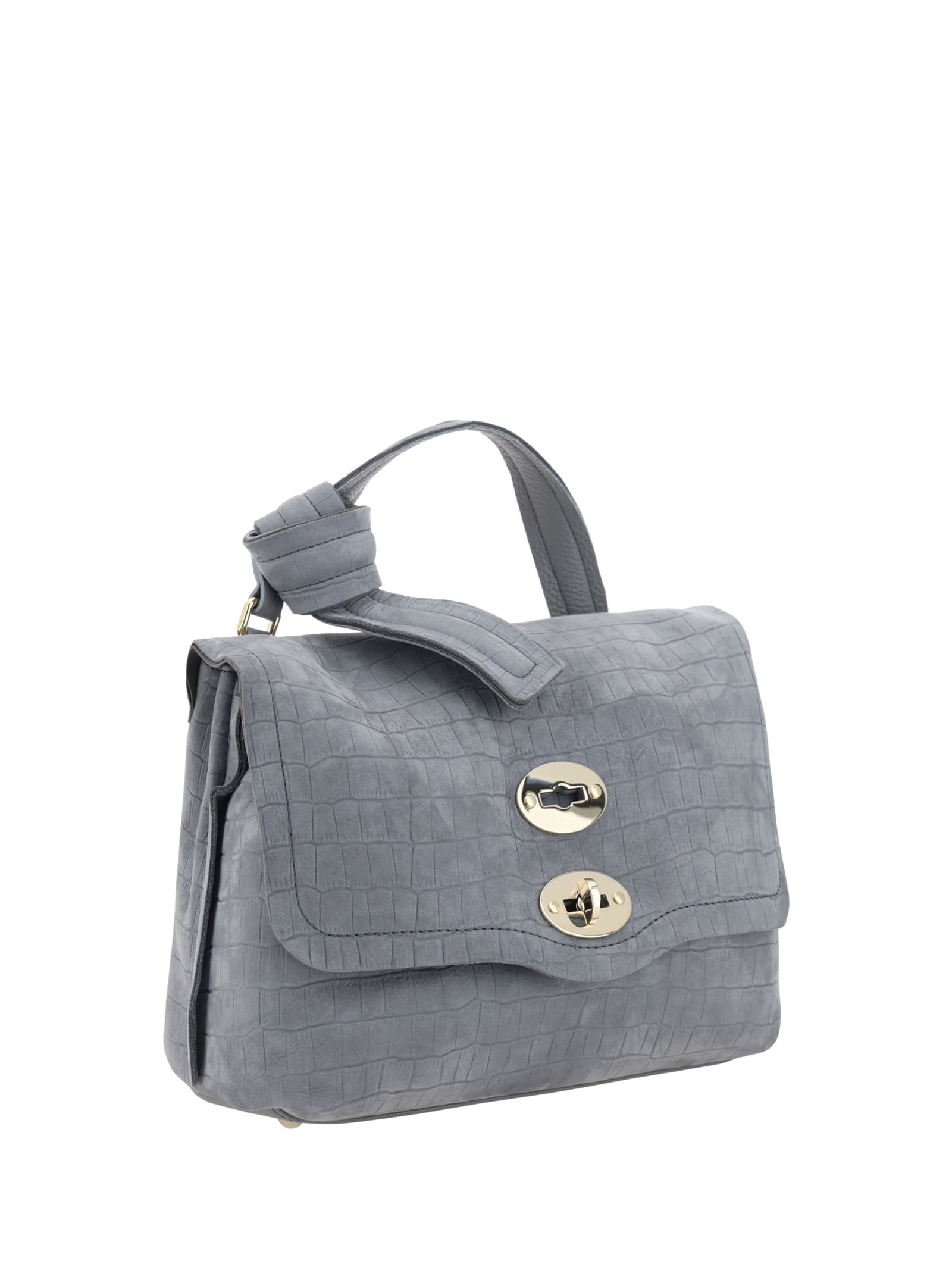 Shop Zanellato Postina Jones Caiman Shoulder Bag In Grey