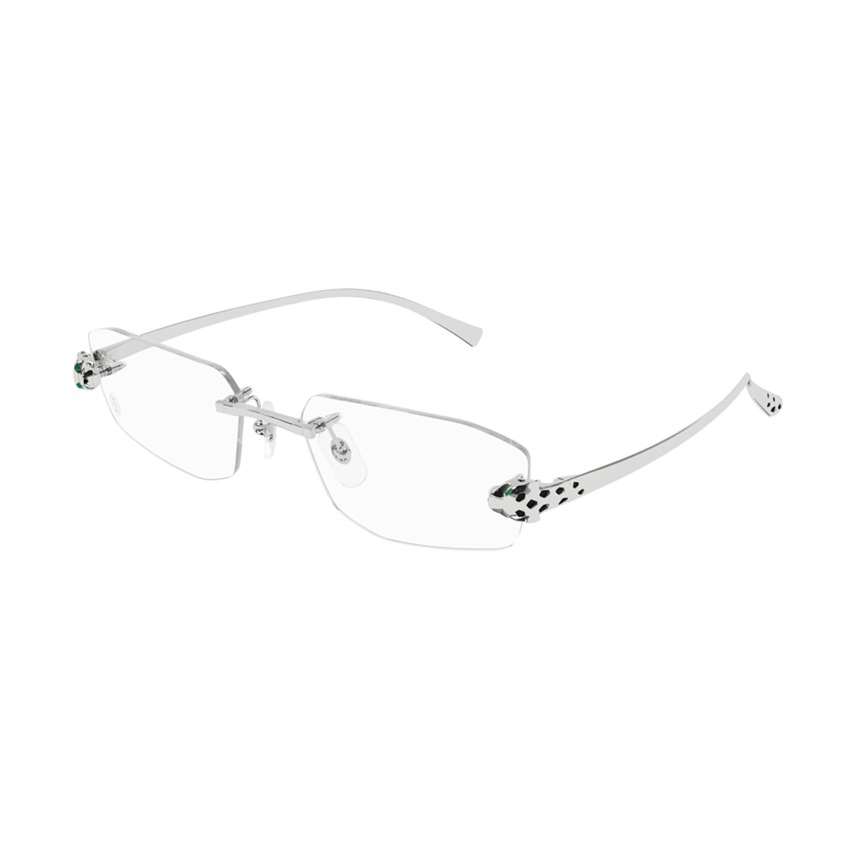 Shop Cartier Ct0494o Panthère De  002 Silver Glasses In Argento