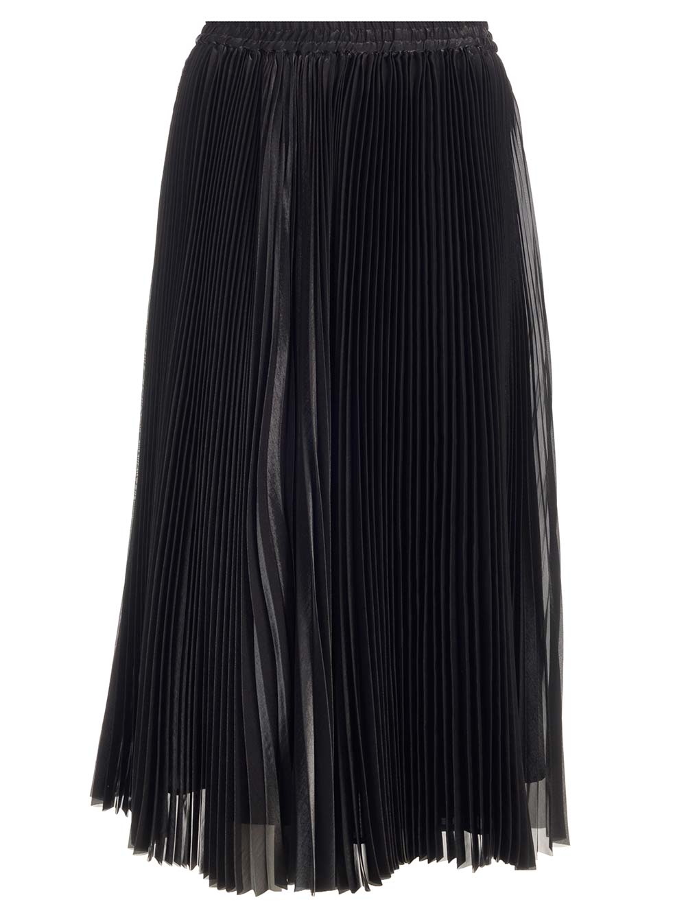 Shop P.a.r.o.s.h Organza Midi Skirt In Black