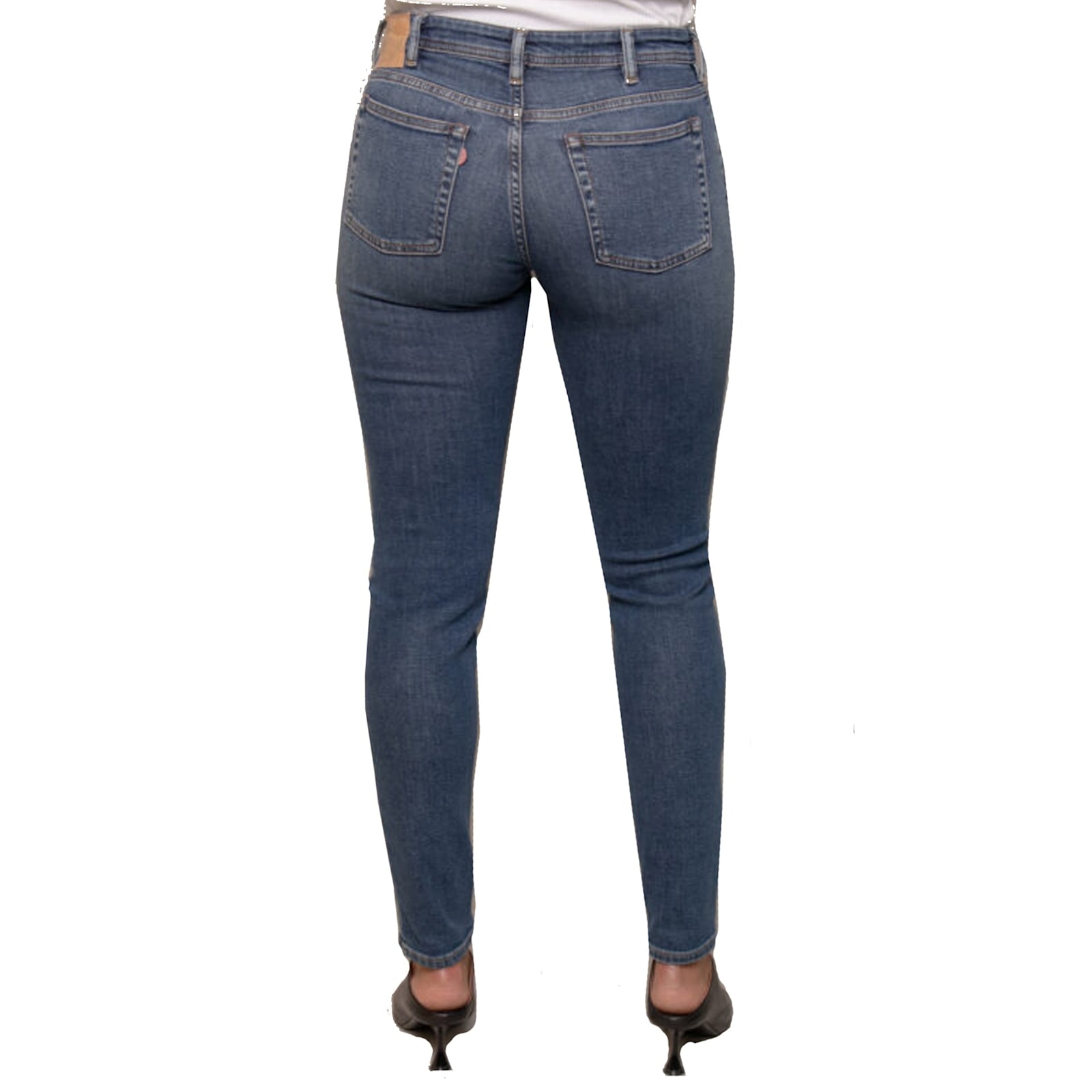 Acne Studios Blå Konst Climb Mid Blue Cotton Denim Jeans In Blue