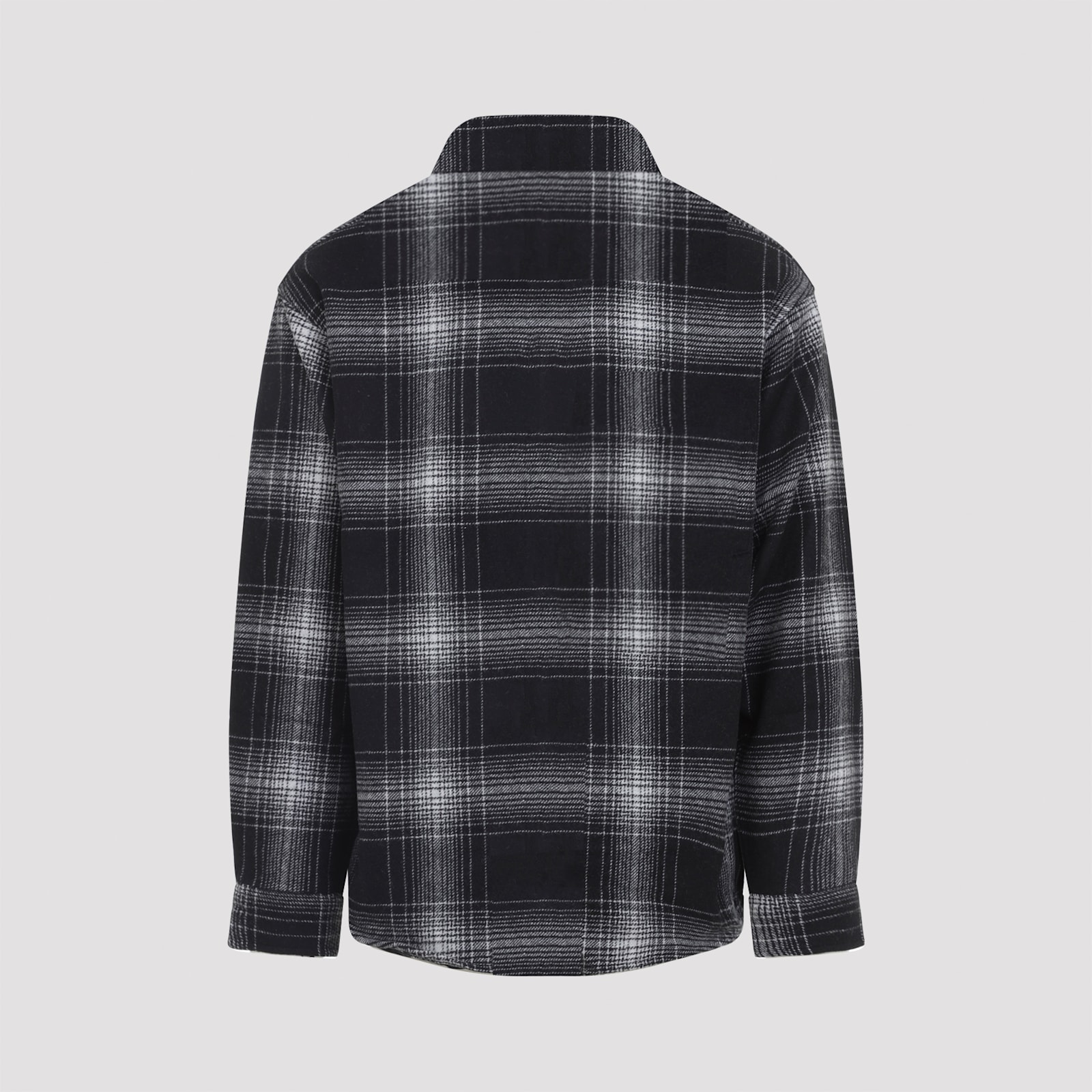 Carhartt Plaid Wool Blend Button-up Shirt With Classic Detailing In Black