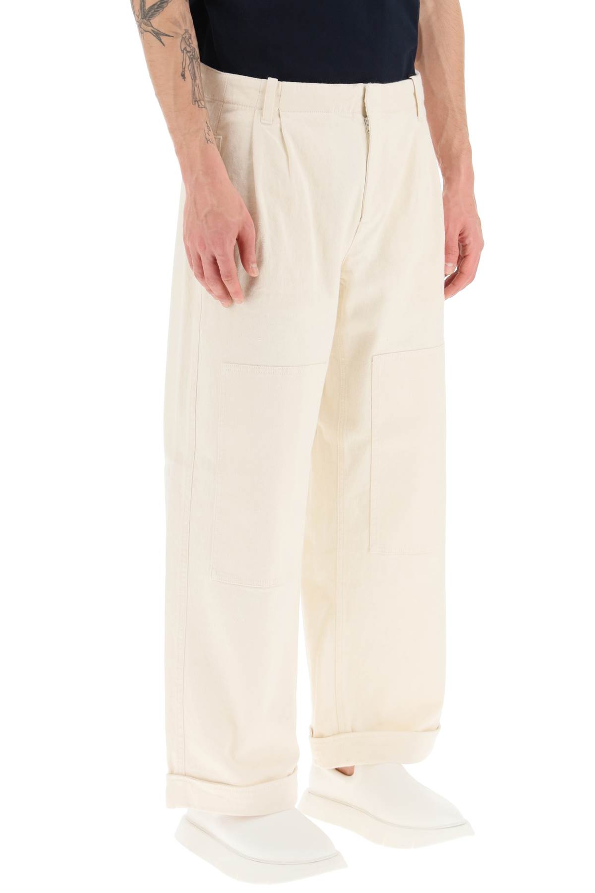 Shop Etro Wide Leg Pants In Bianco (white)
