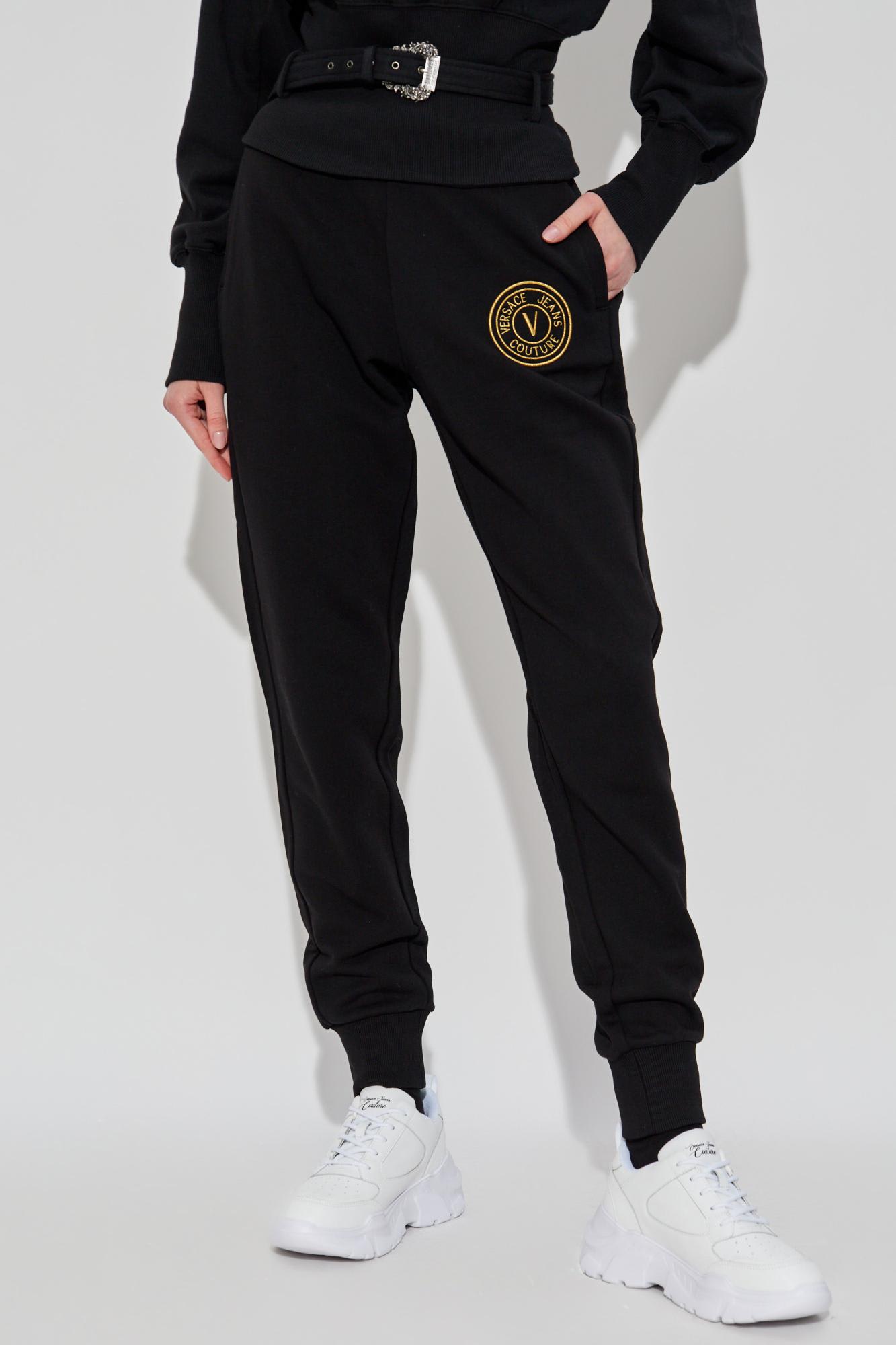 Versace Jeans Couture Sweatpants With Embroidered Logo In Black
