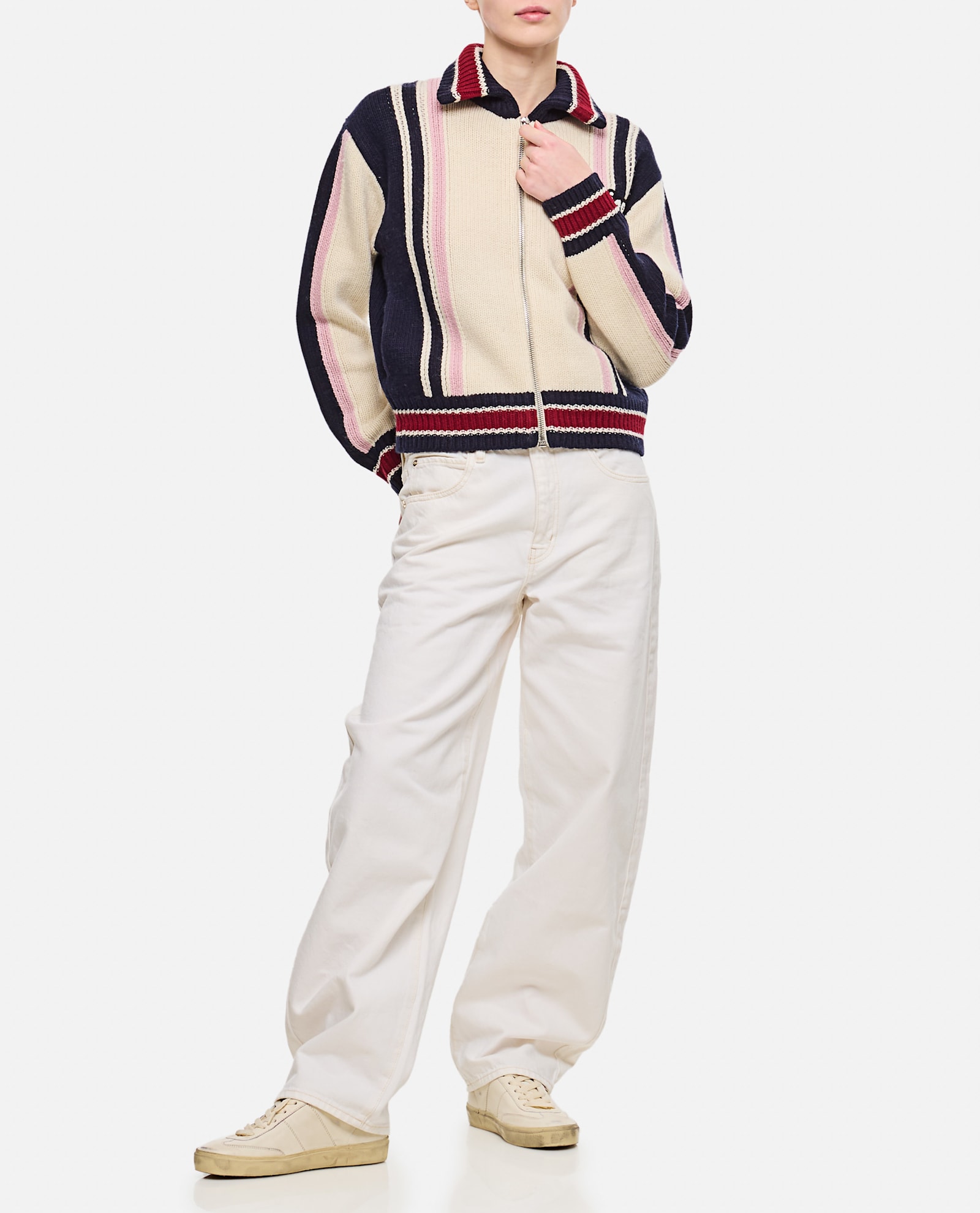 Frame High-waisted Barrel Jeans For In White
