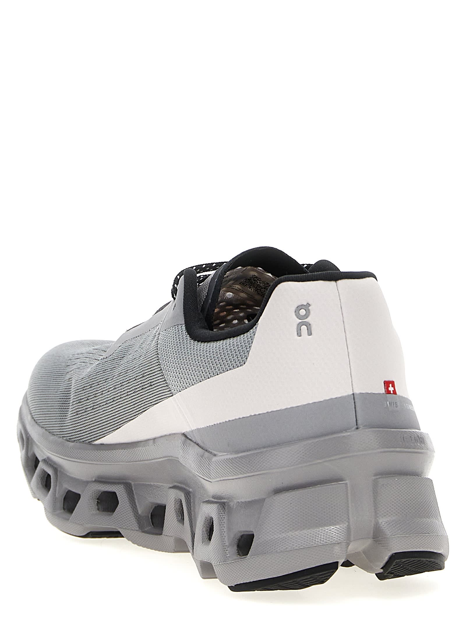 On Breathable Grey Sneakers With Robust Rubber Sole In Gray