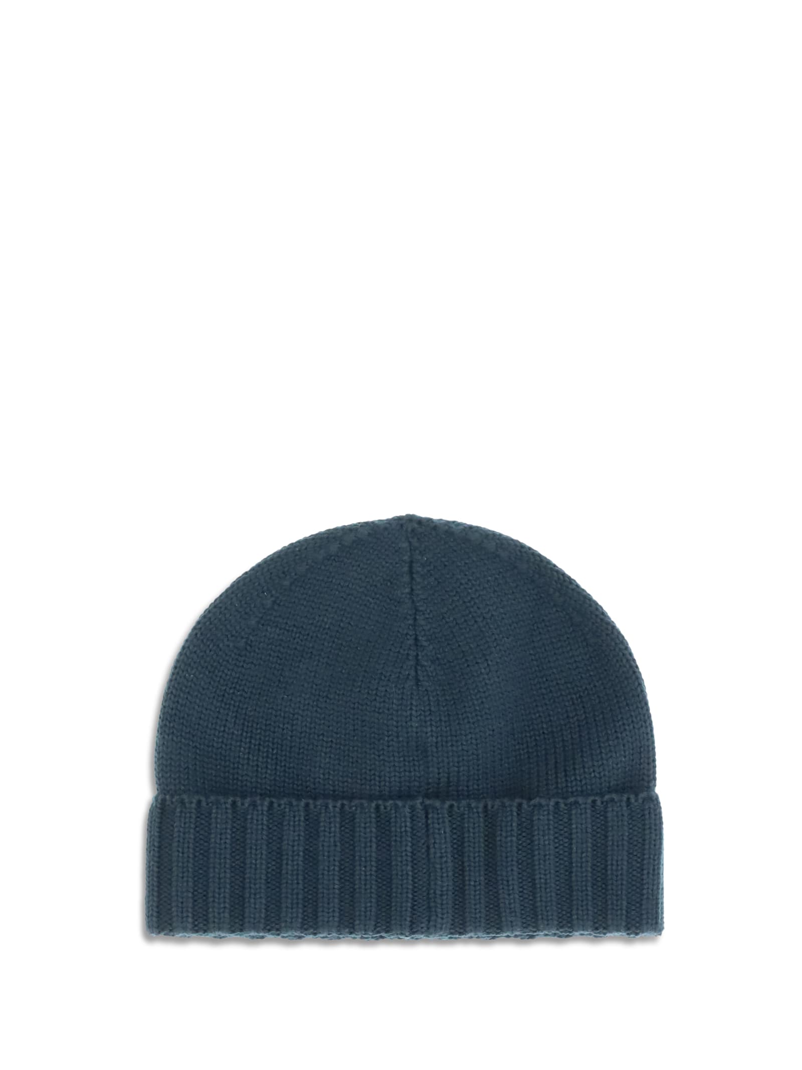 Kiton Men Wool Beanie Hat In Blue