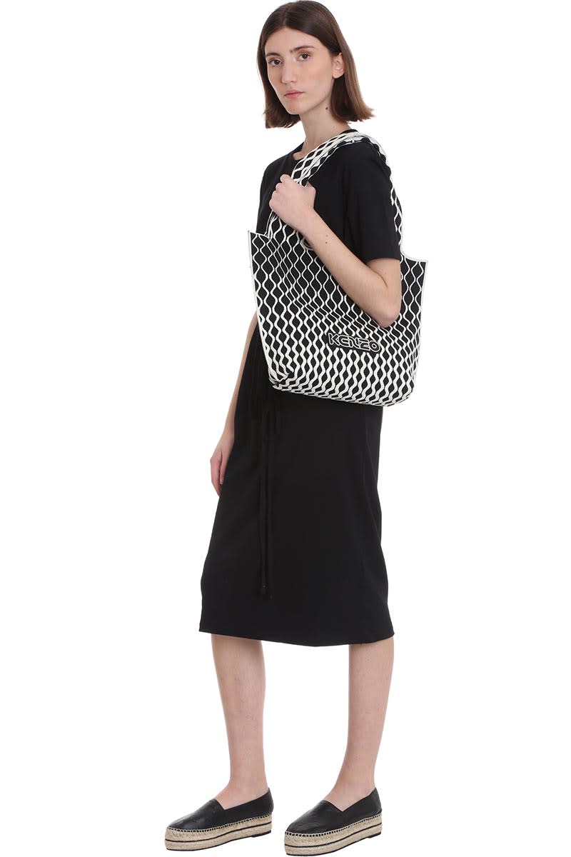 KENZO SKUBA TOTE IN BLACK FABRIC,11307743