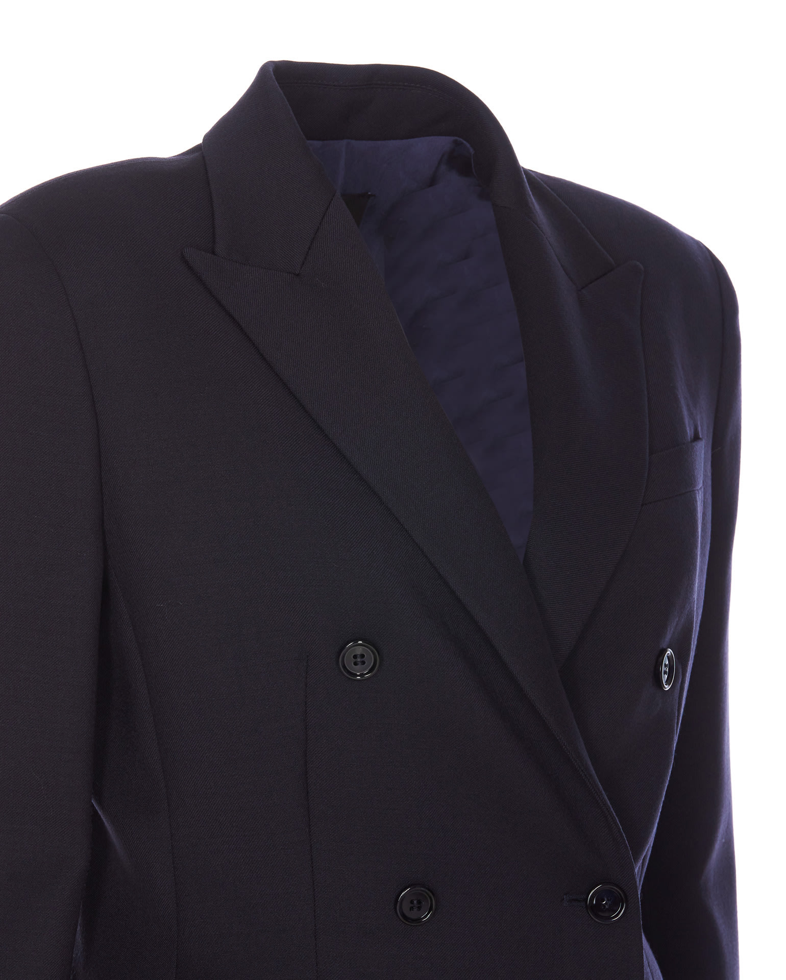 Dondup Double Breasted Jacket In Blue
