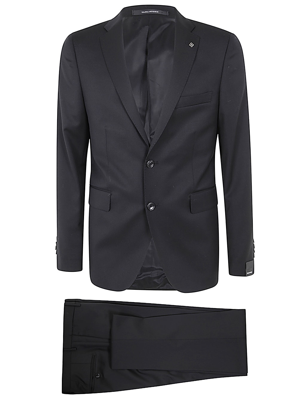 Shop Tagliatore Two Bottoms Suit In Black