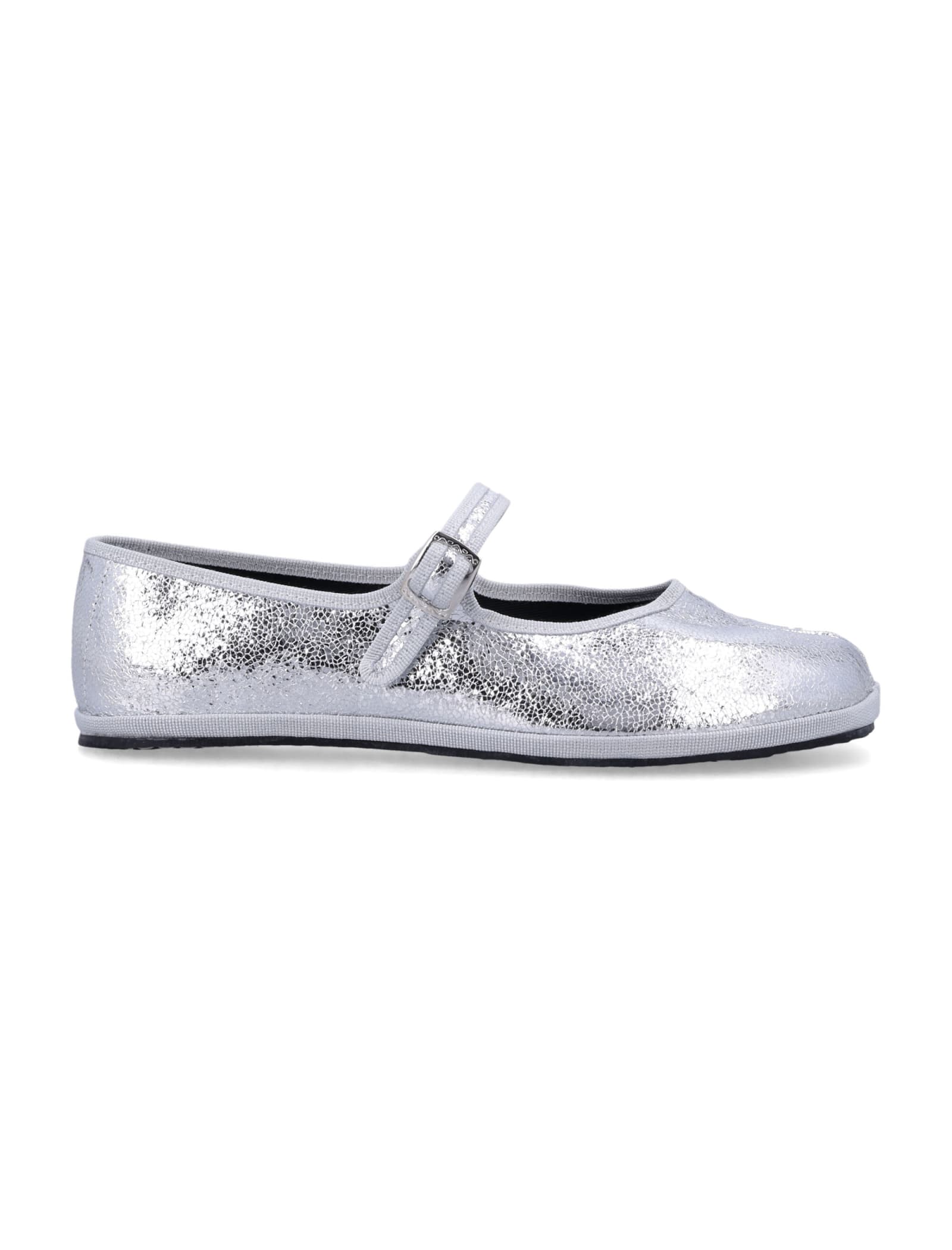 Fu-tabi Laminated Leather Flat Shoes